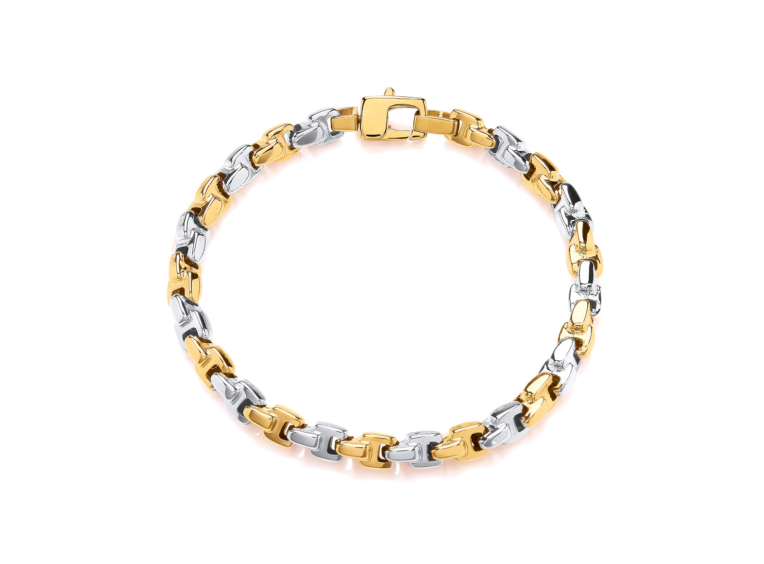 9ct Yellow and White Gold Small "Y" Shape Link Bracelet