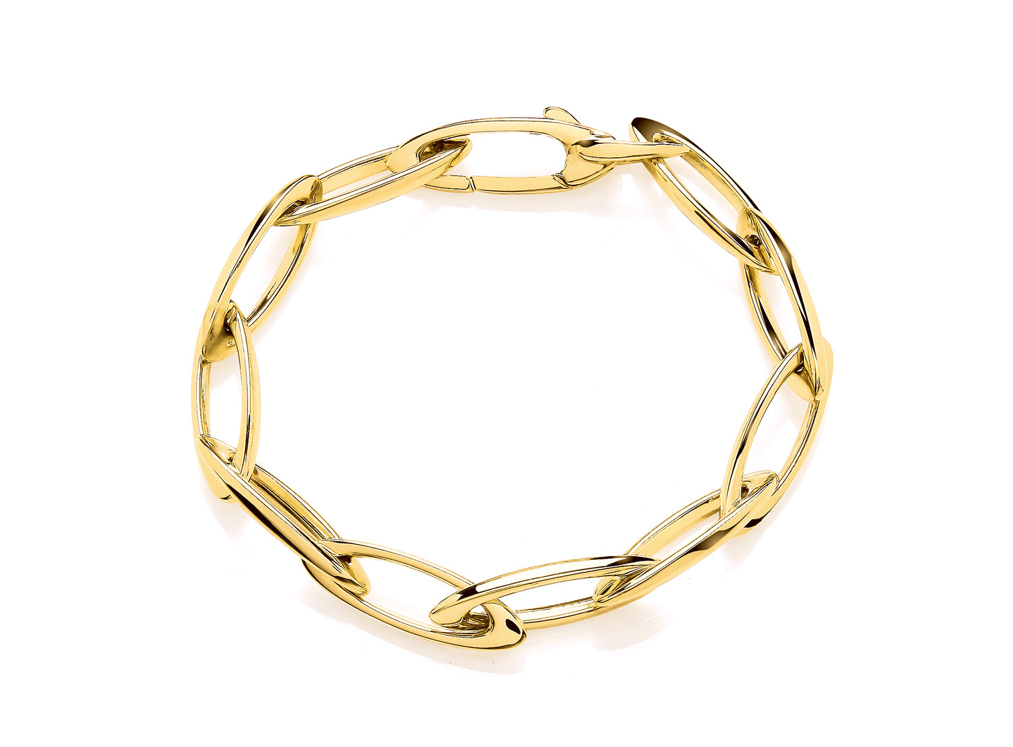 9ct Yellow Gold Open Oval Link Bracelet