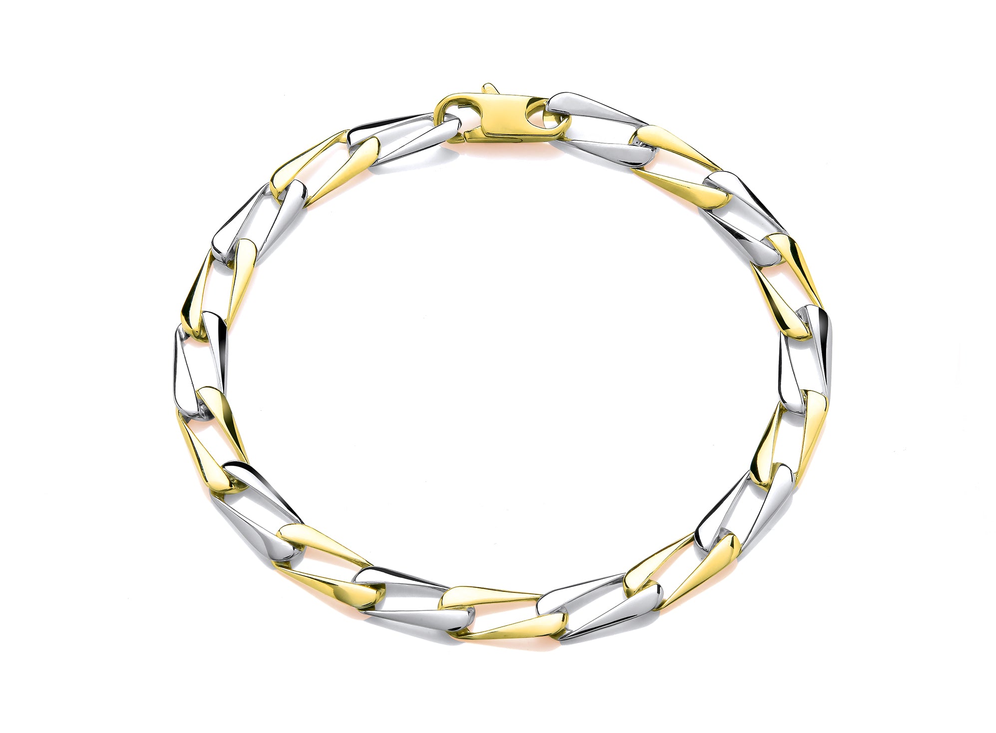 Two Colour Gold Curb Link Bracelet