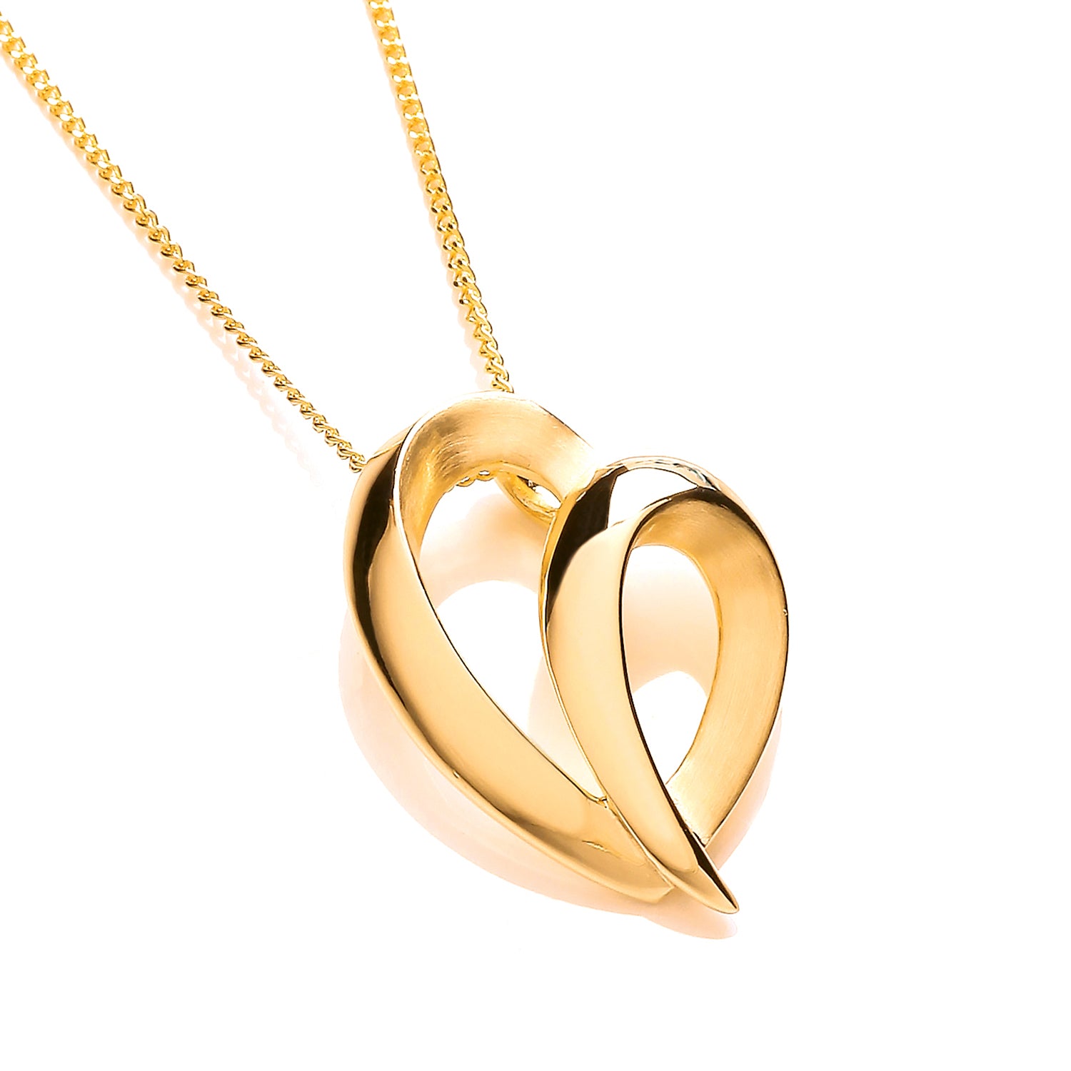 Yellow Gold Fancy Heart Shape Pendant on Chain