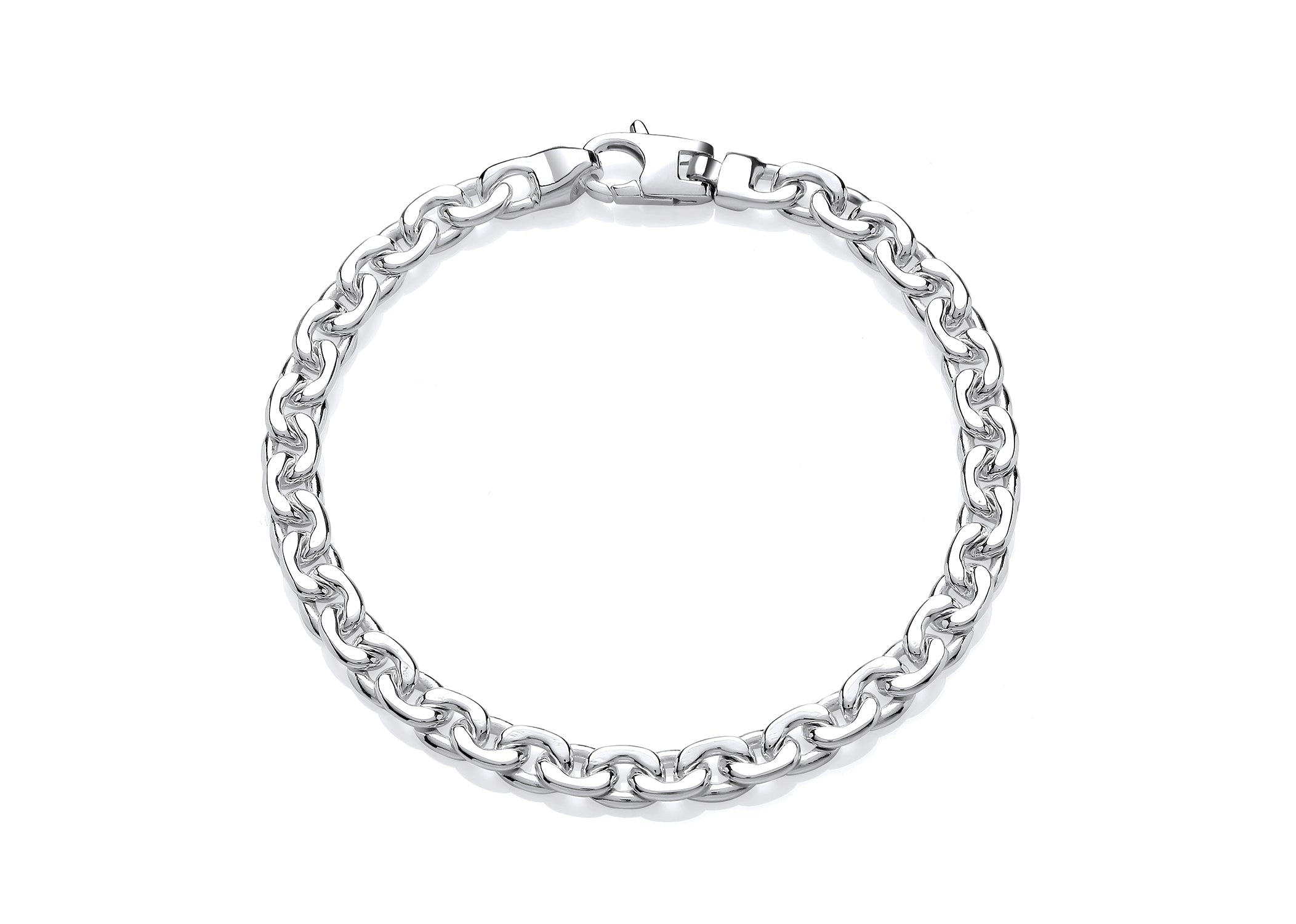 Silver Small Tight Oval Link Bracelet