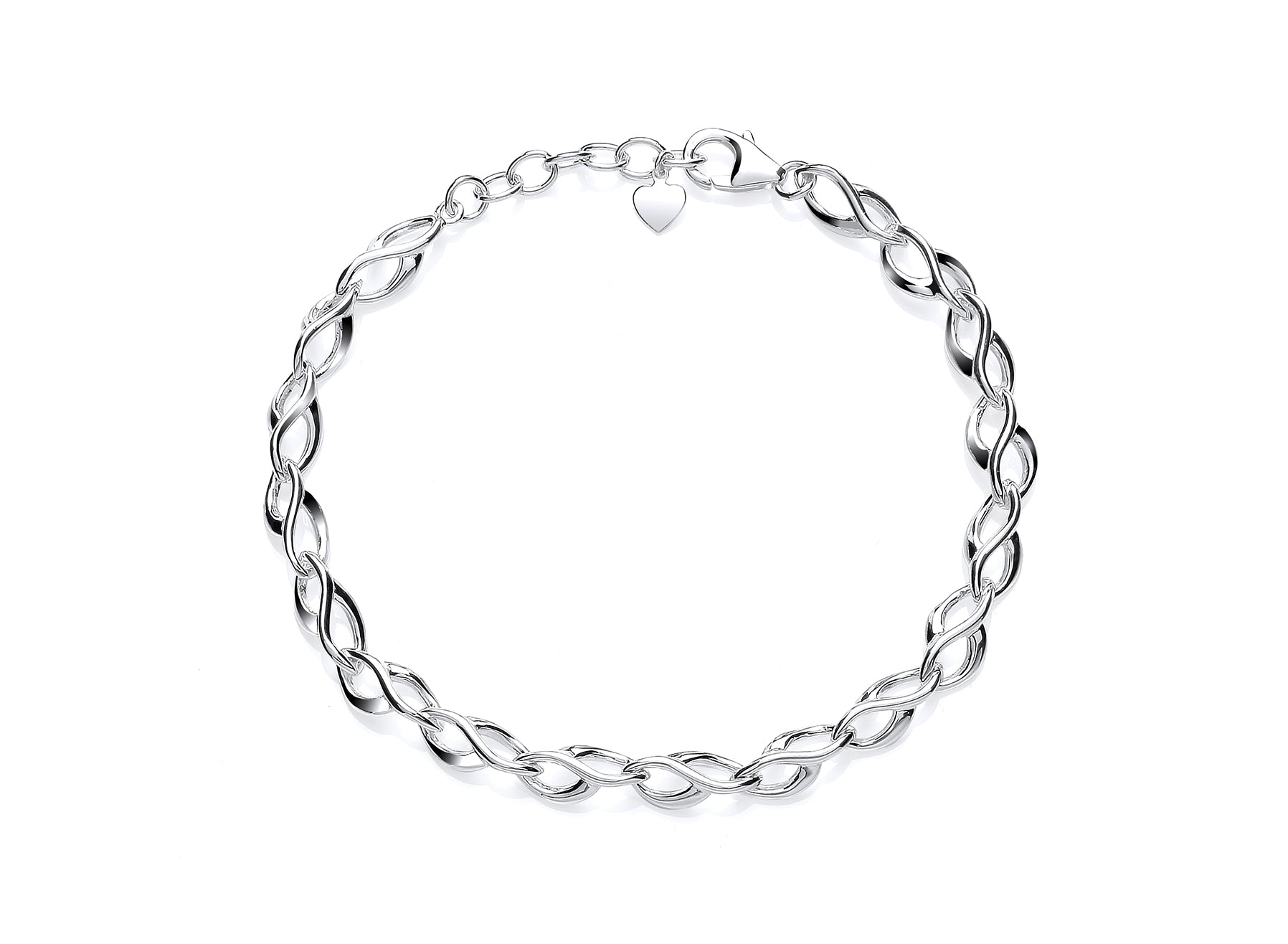 Silver Figure of Eight Link Bracelet
