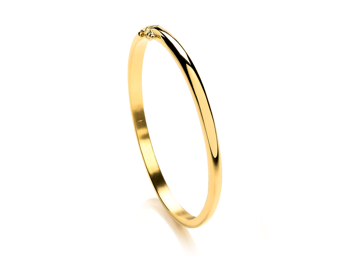 Silver Vermeille Court Shape Hinged Bangle