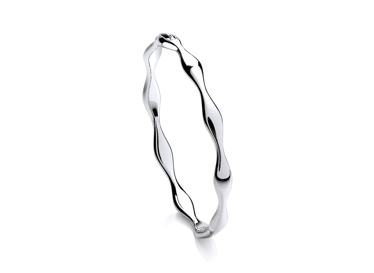 Silver Wavy Twisted Bangle