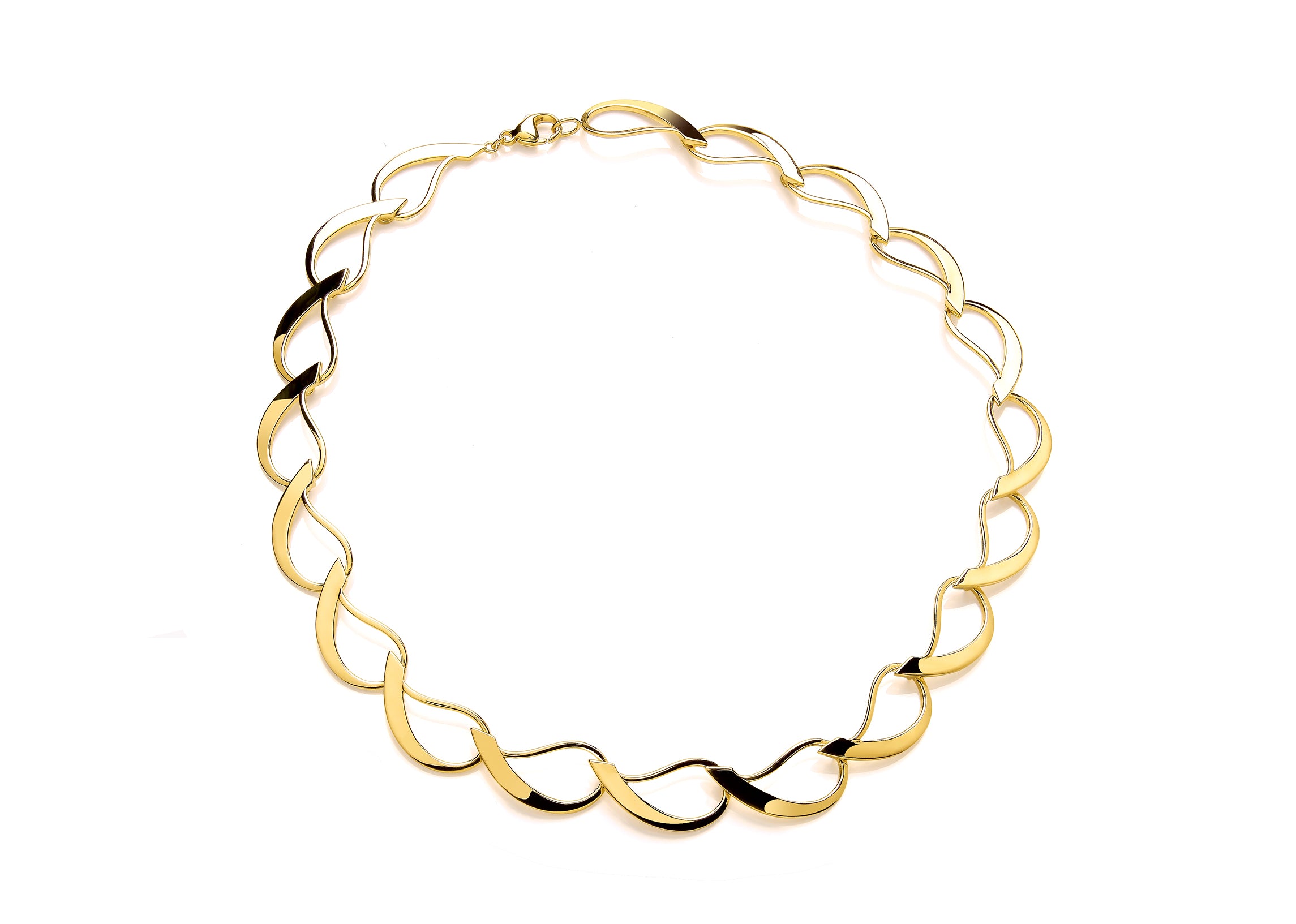 Silver Vermeille Narrow Teardrop Link Necklet