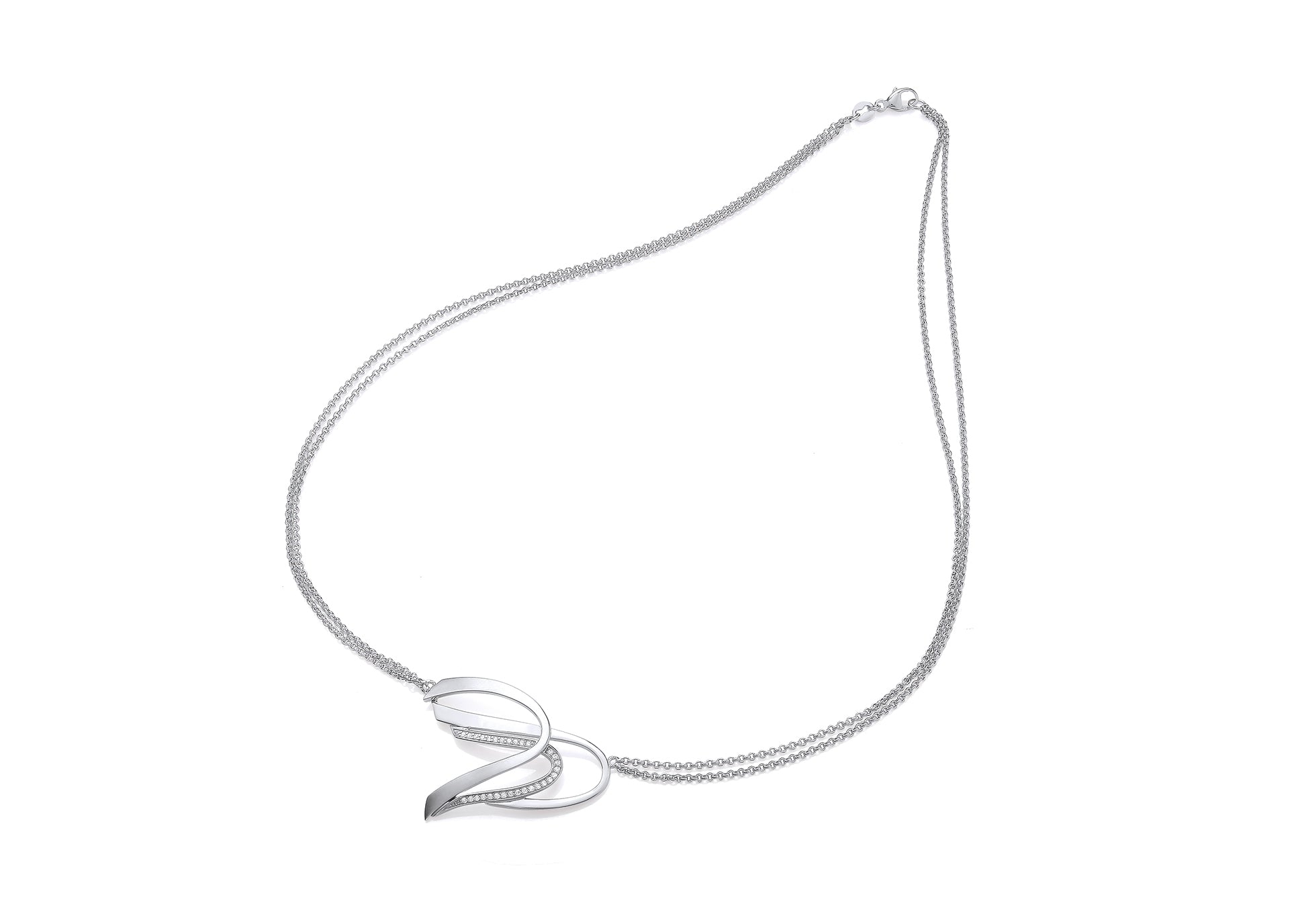 Silver Double "U" Pendant Necklet