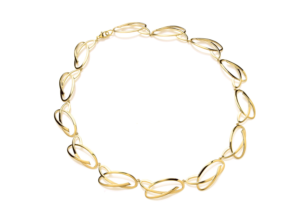 Silver Vermeille Fancy Oval Link Necklet
