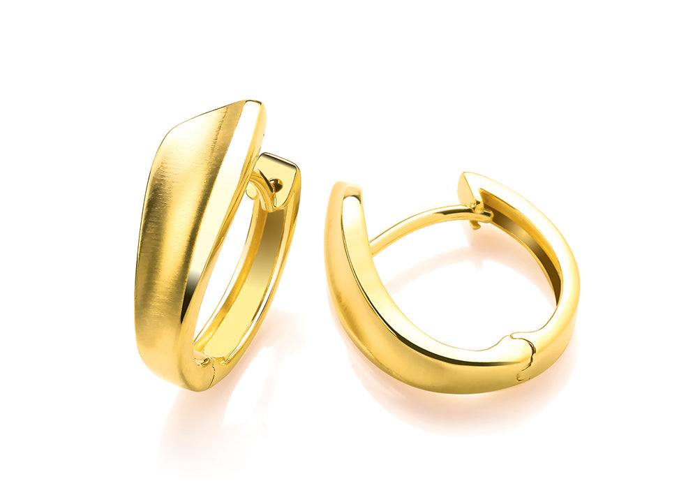 Silver Vermeille Boa Style Huggie Earrings