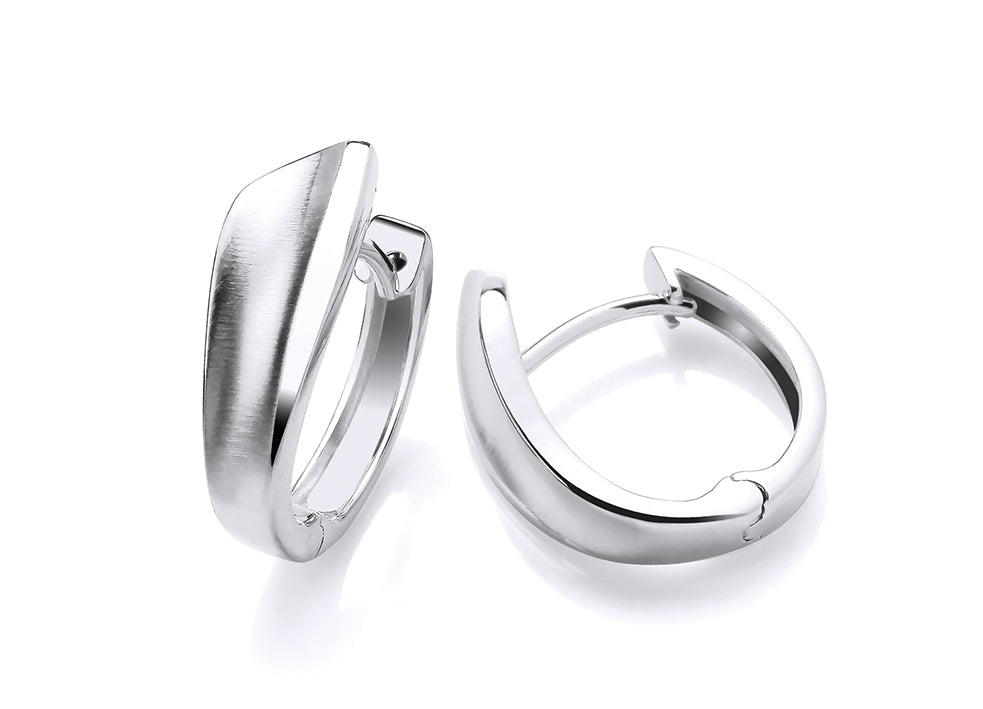 Silver Boa Style Huggie Earring