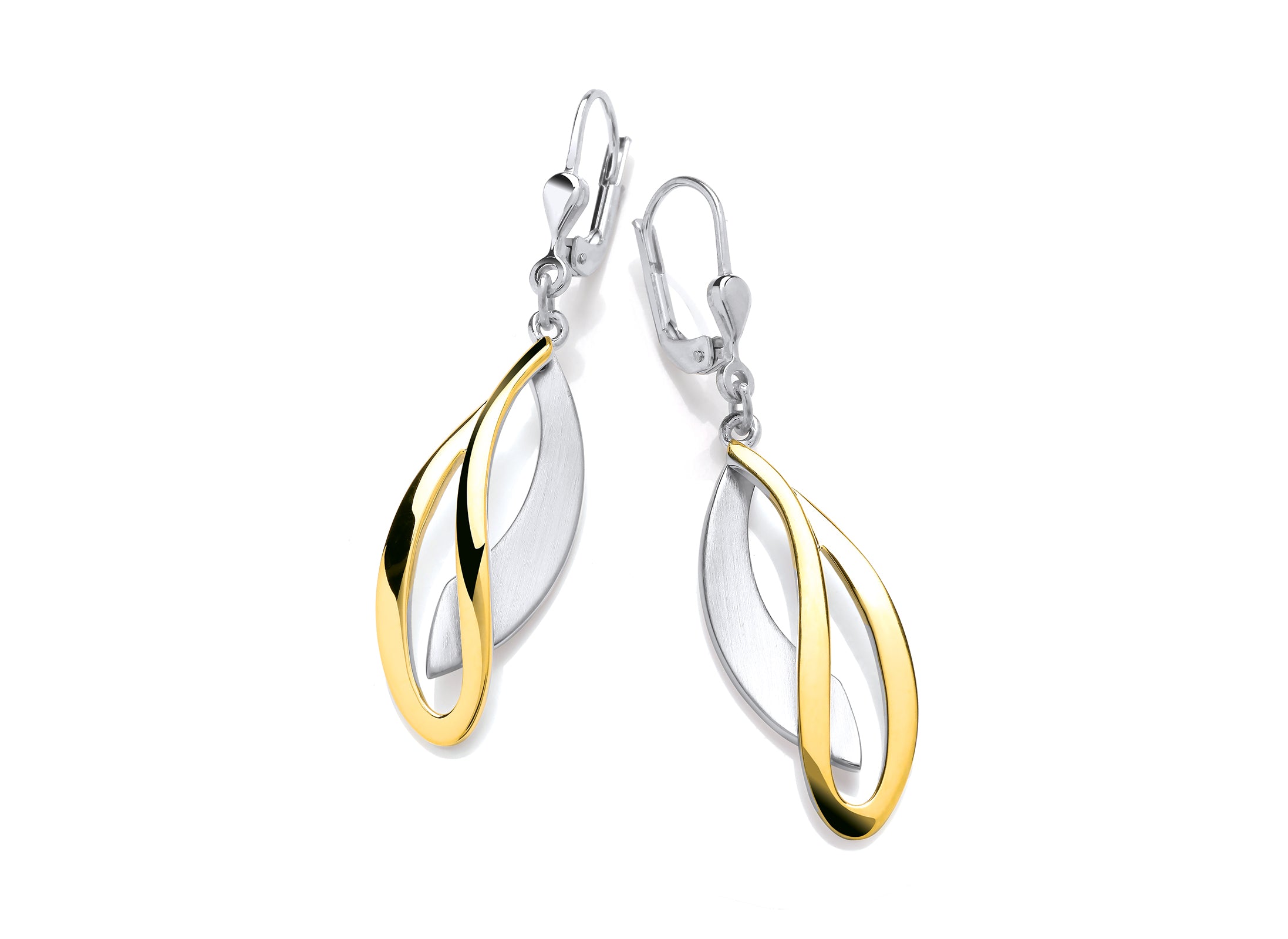 Silver Vermeille Fancy Open Leaf Drop Earrings