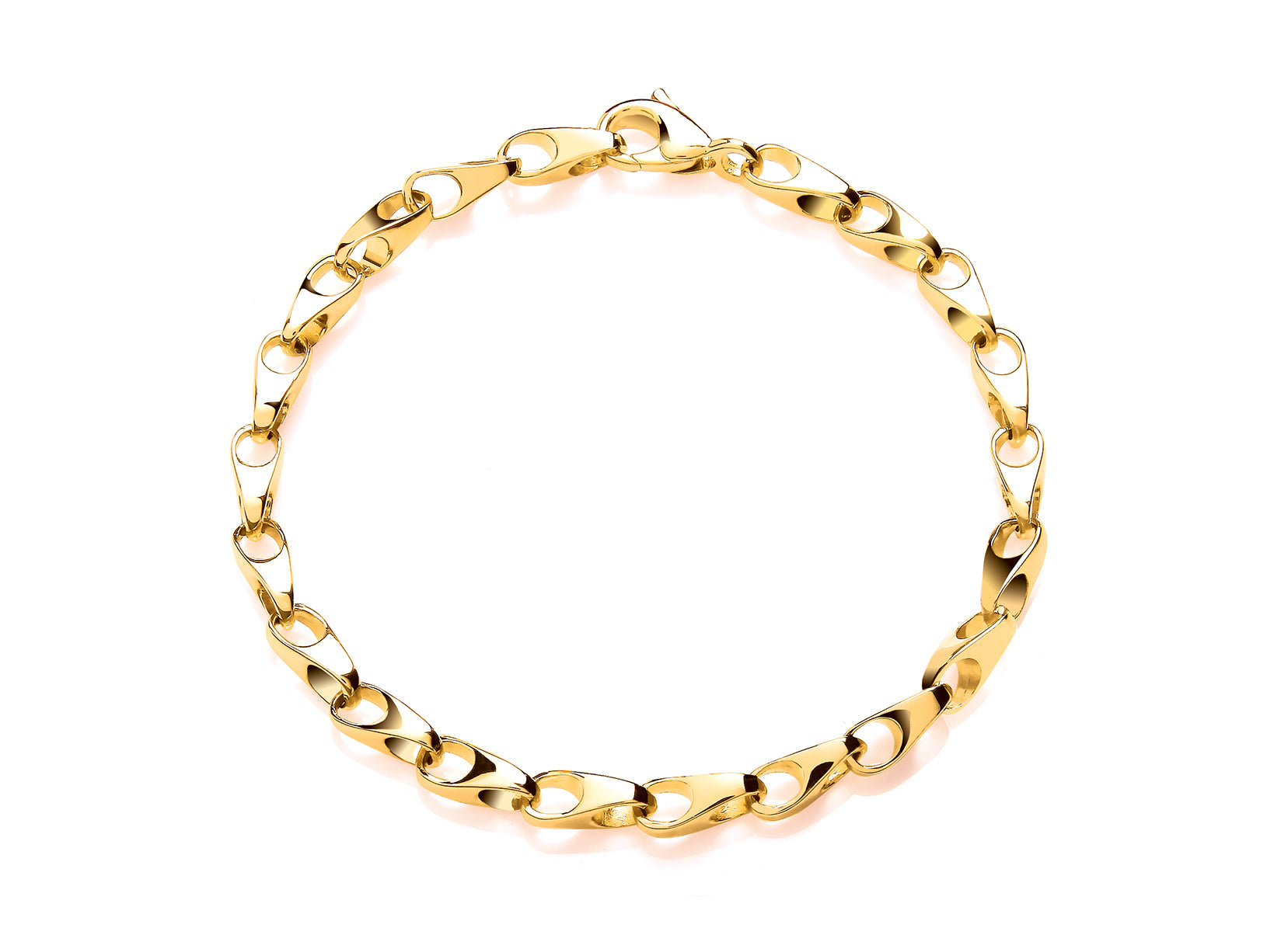 9ct Yellow Gold Small Teardrop Link Bracelet