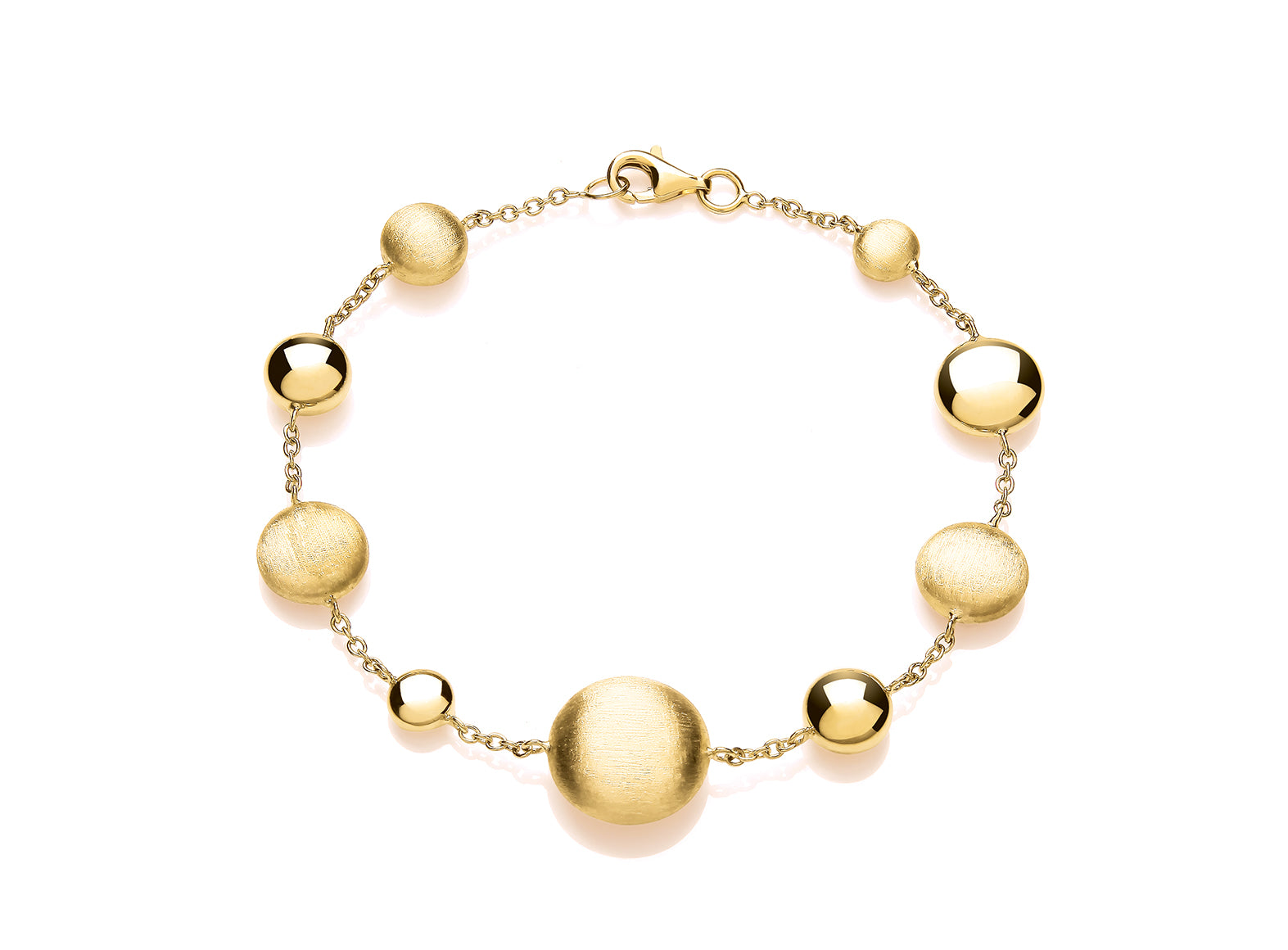 9ct Yellow Gold Round Disc Bracelet