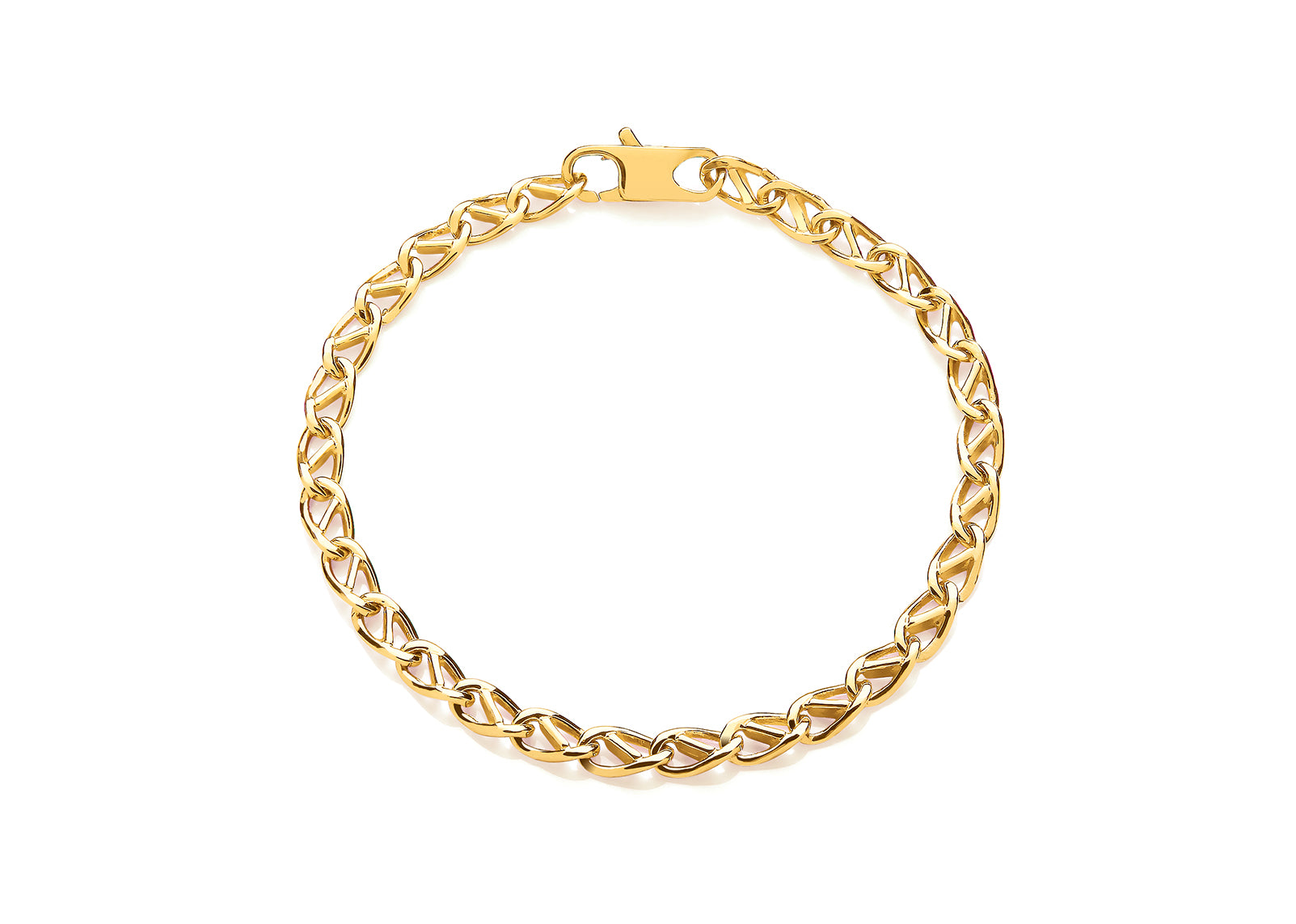 9ct Yellow Gold Tight Flat Infinity Link Bracelet