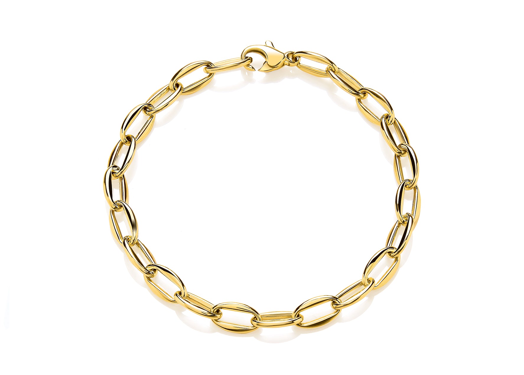 9ct Yellow Gold Small Open Oval Link Bracelet