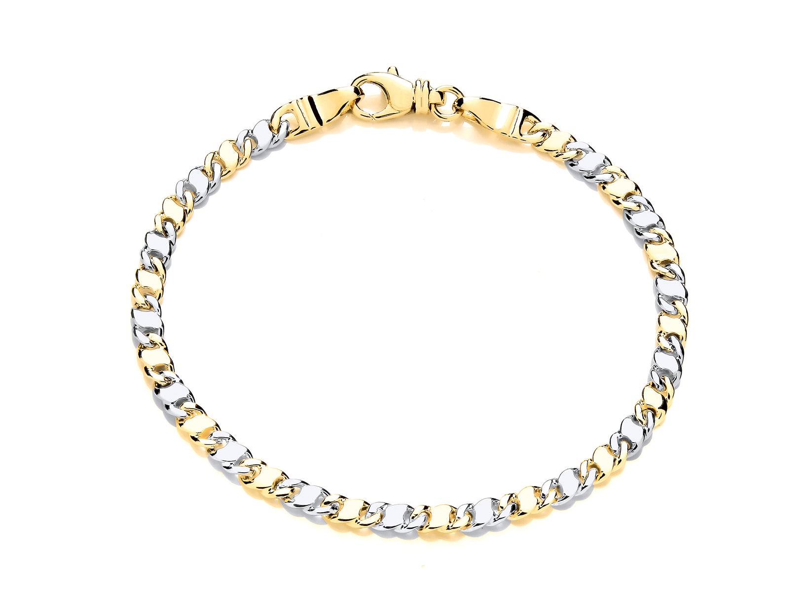 9ct Two Colour Fancy Link Bracelet