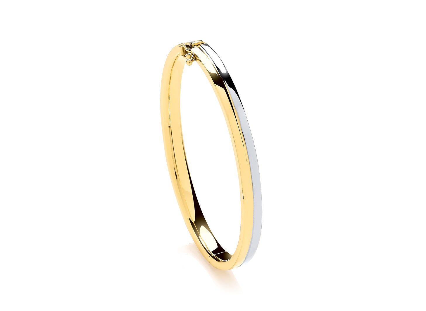 9ct Two Colour Side-By-Side Bangle