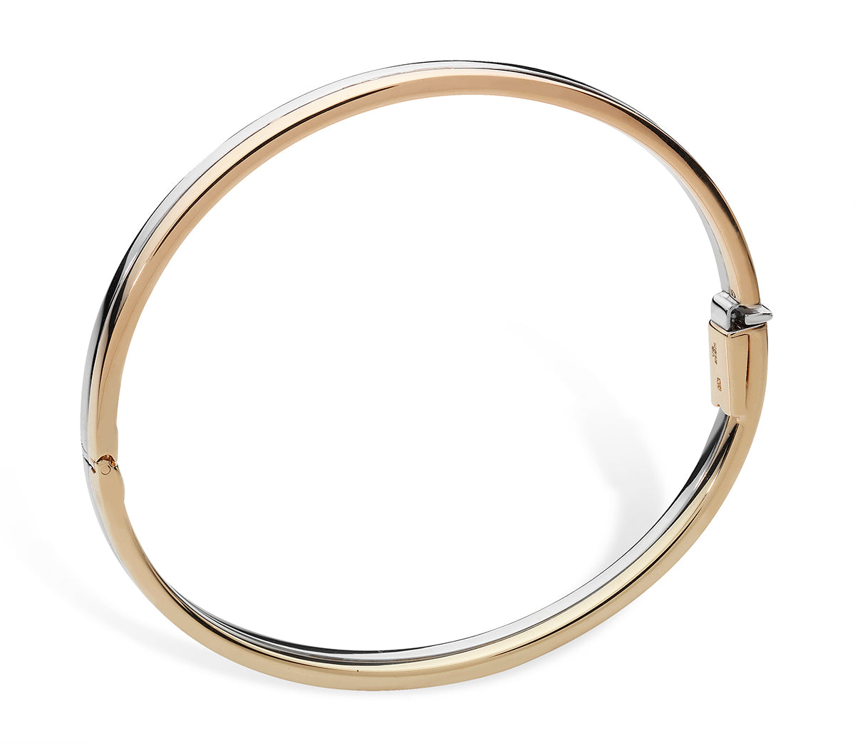 9ct Two Colour Side-By-Side Oval Bangle