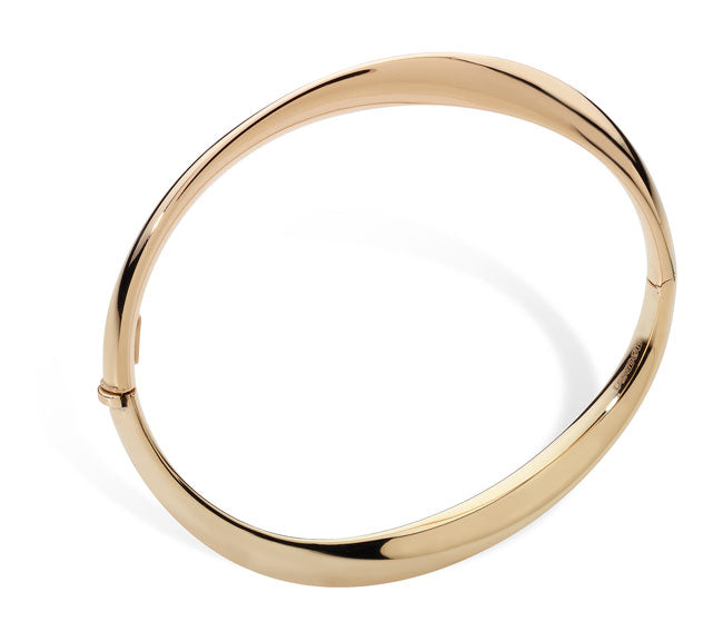 9ct Yellow Gold Polish Fancy Tapered & Twisted Bangle