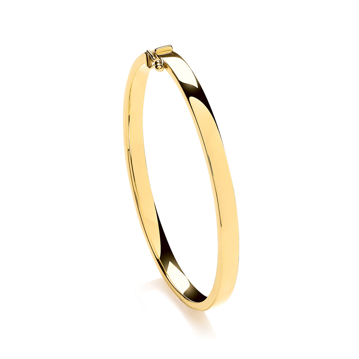 9ct Yellow Gold Solid Flat Oval Bangle