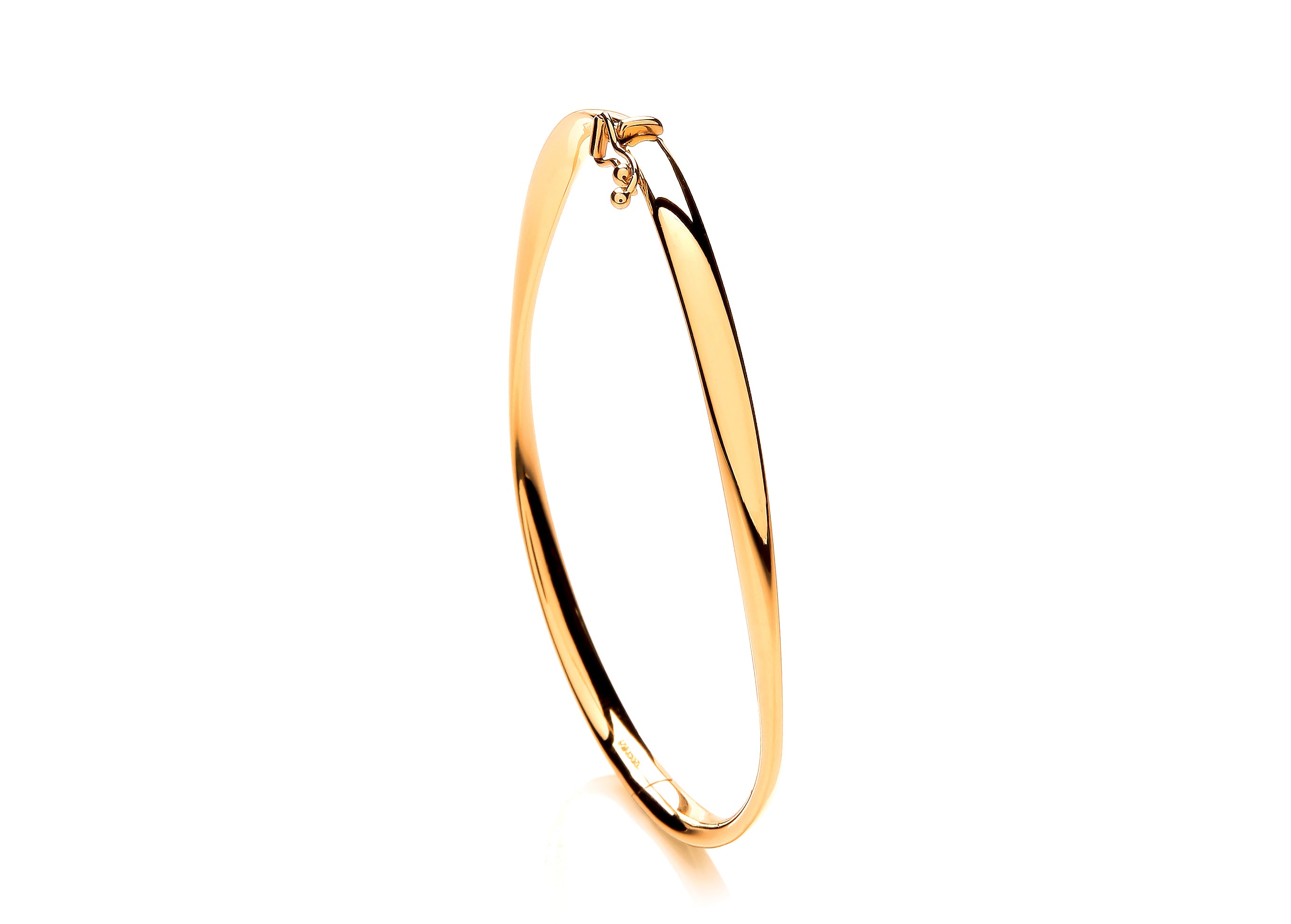 9ct Yellow Gold Oval Twist  Bangle