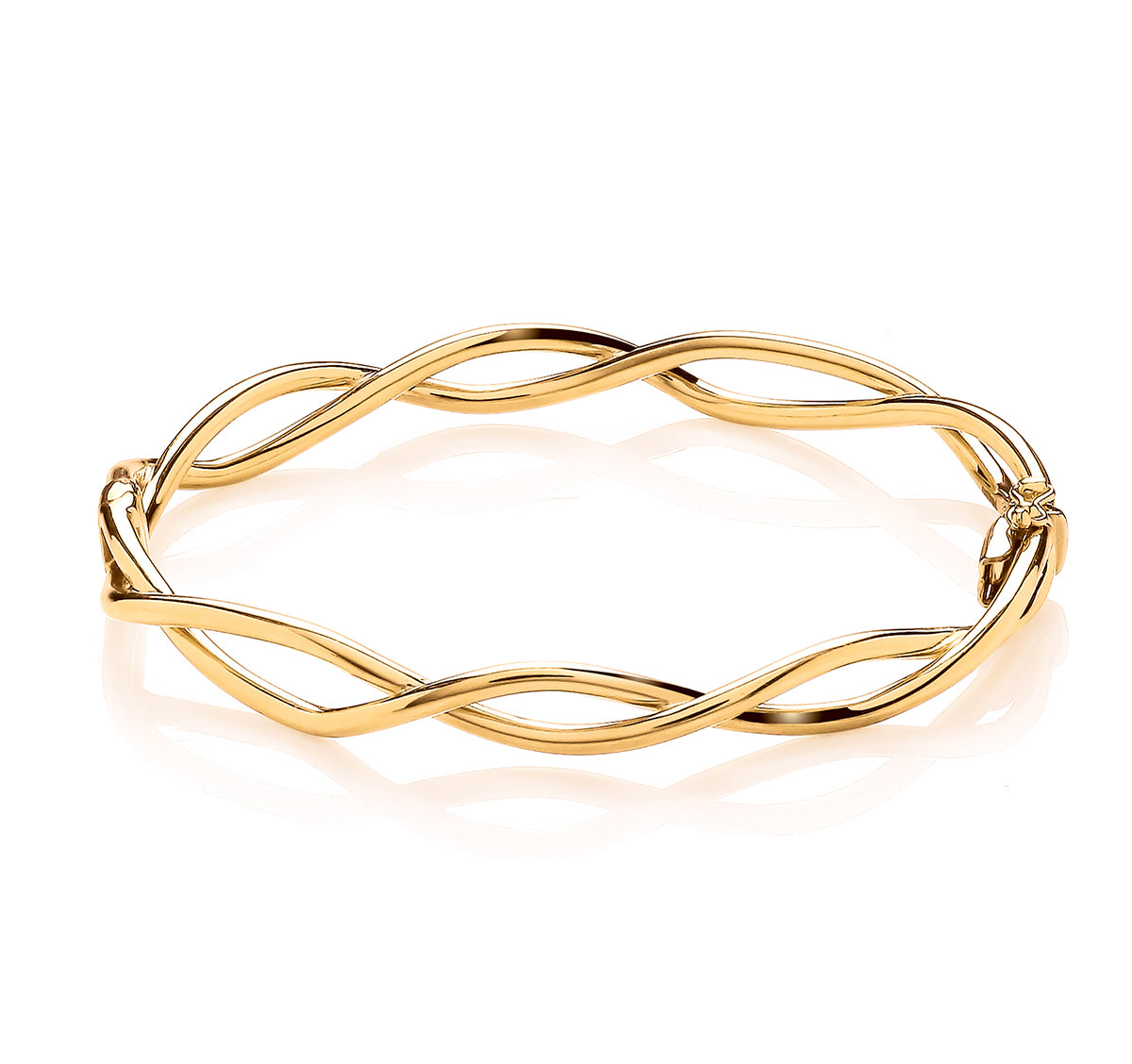 9ct Yellow Gold Open Wavy Bangle