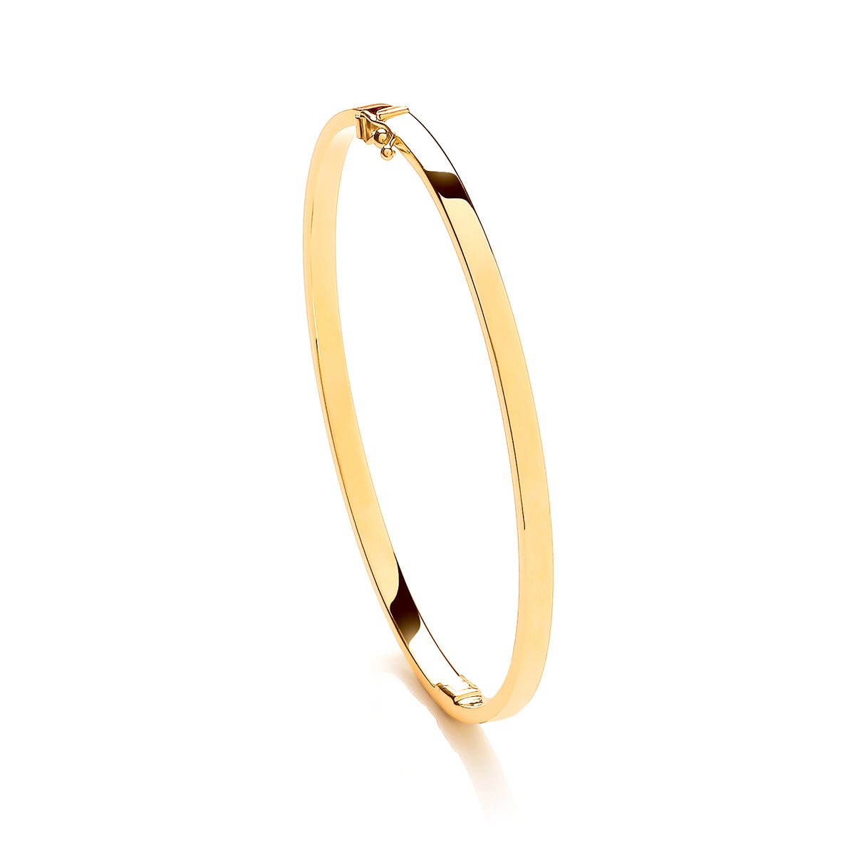 9ct Yellow Gold Solid Flat Oval Bangle