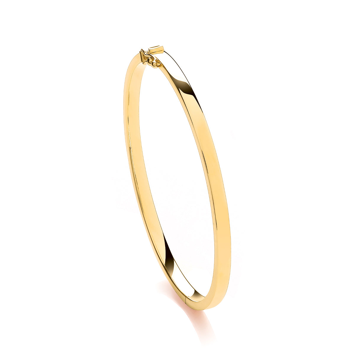 9ct Yellow Gold Solid Flat Oval Bangle