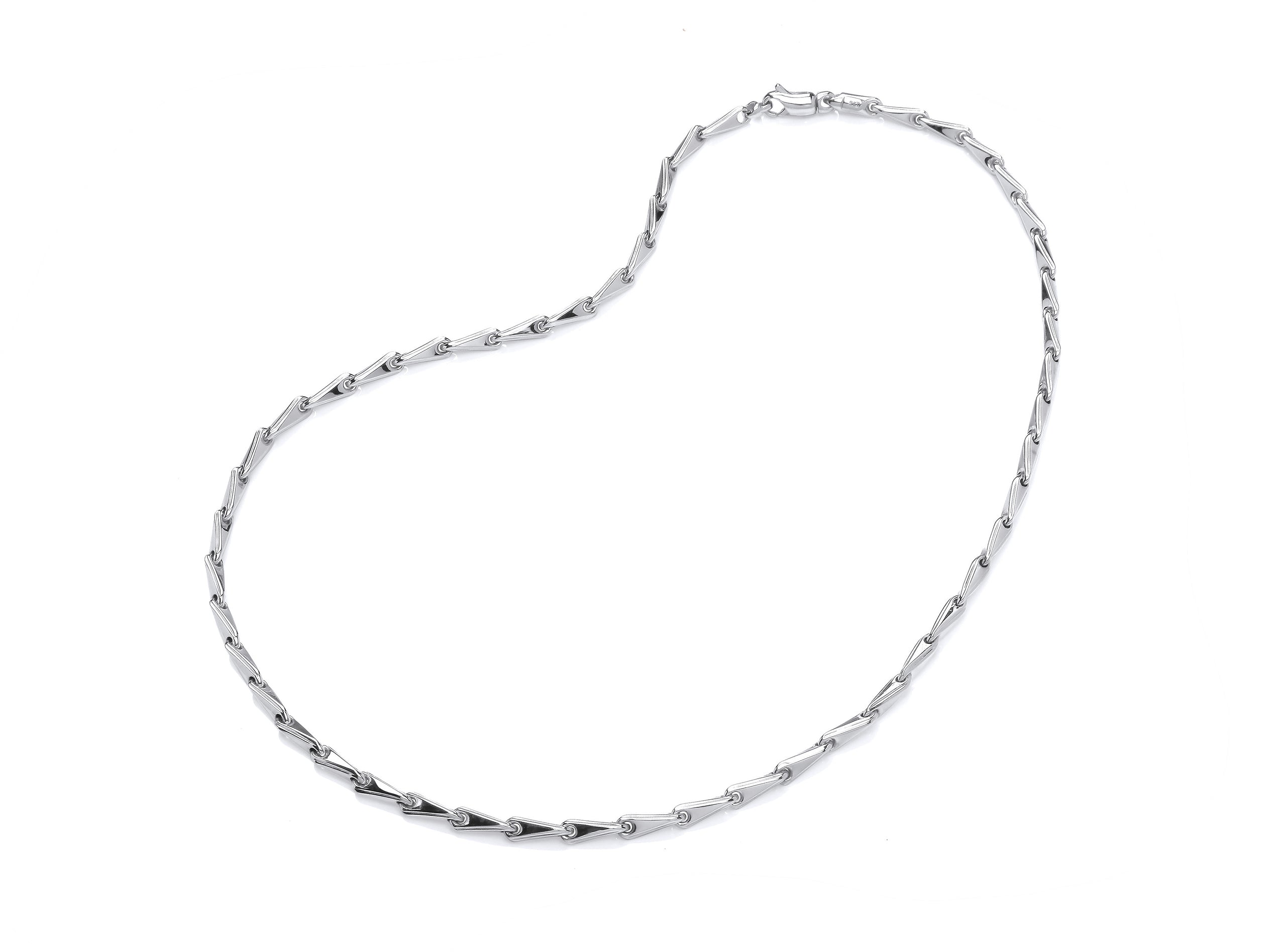 White Gold Arrowhead Link Necklet