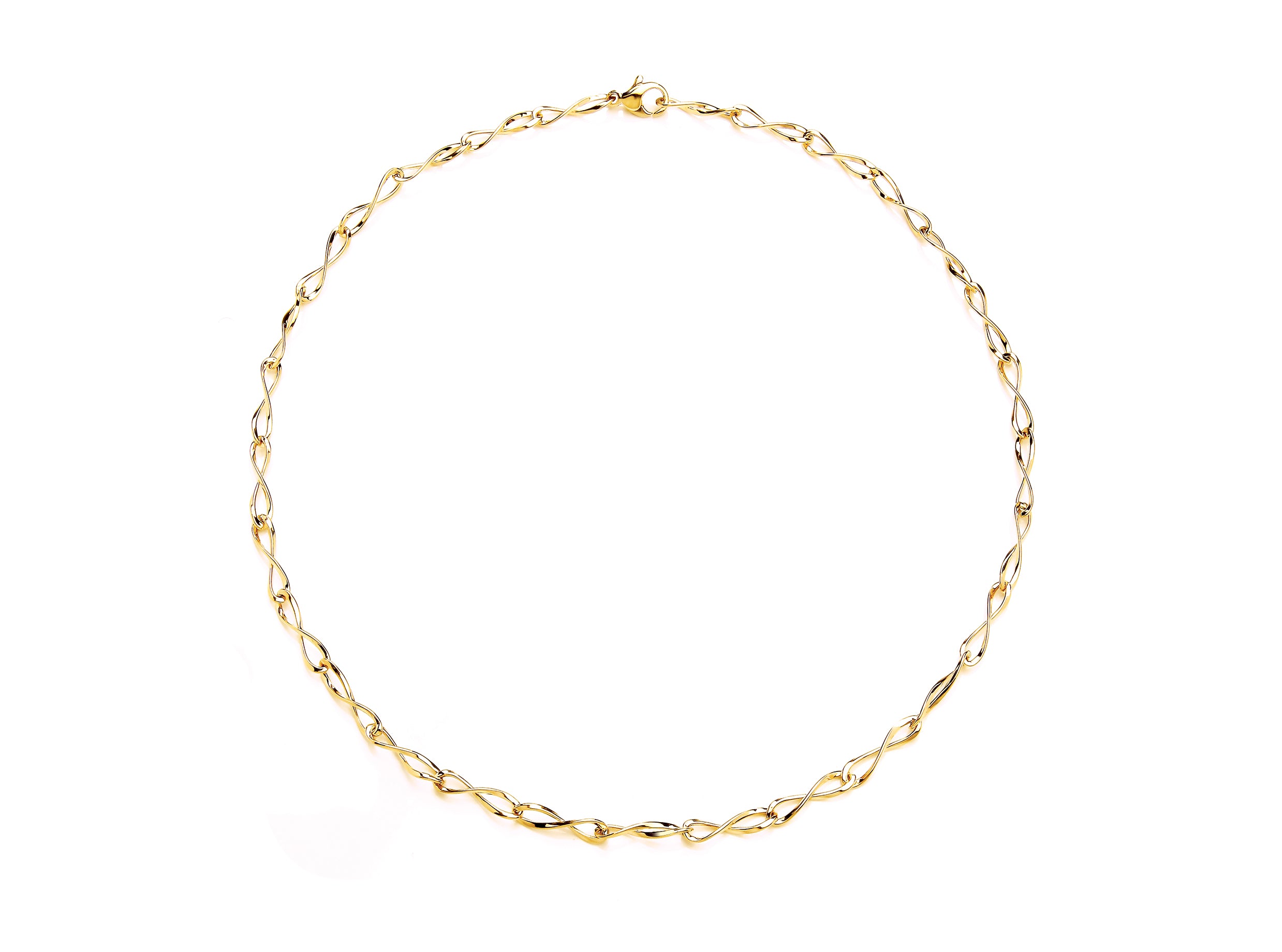 Yellow Gold Elongated Figure of "8" Link Necklet