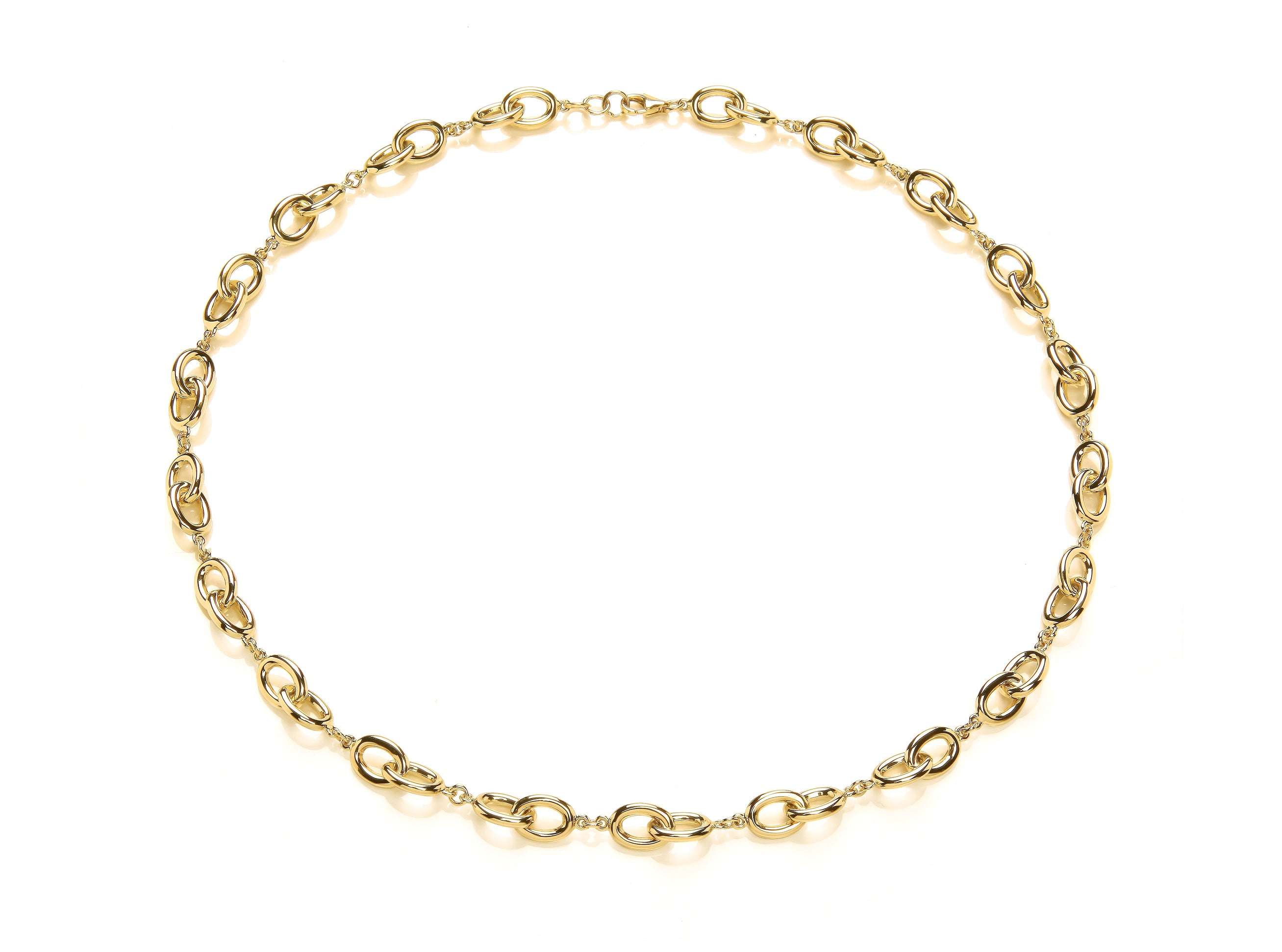 Yellow Gold Linked Ovals Necklet