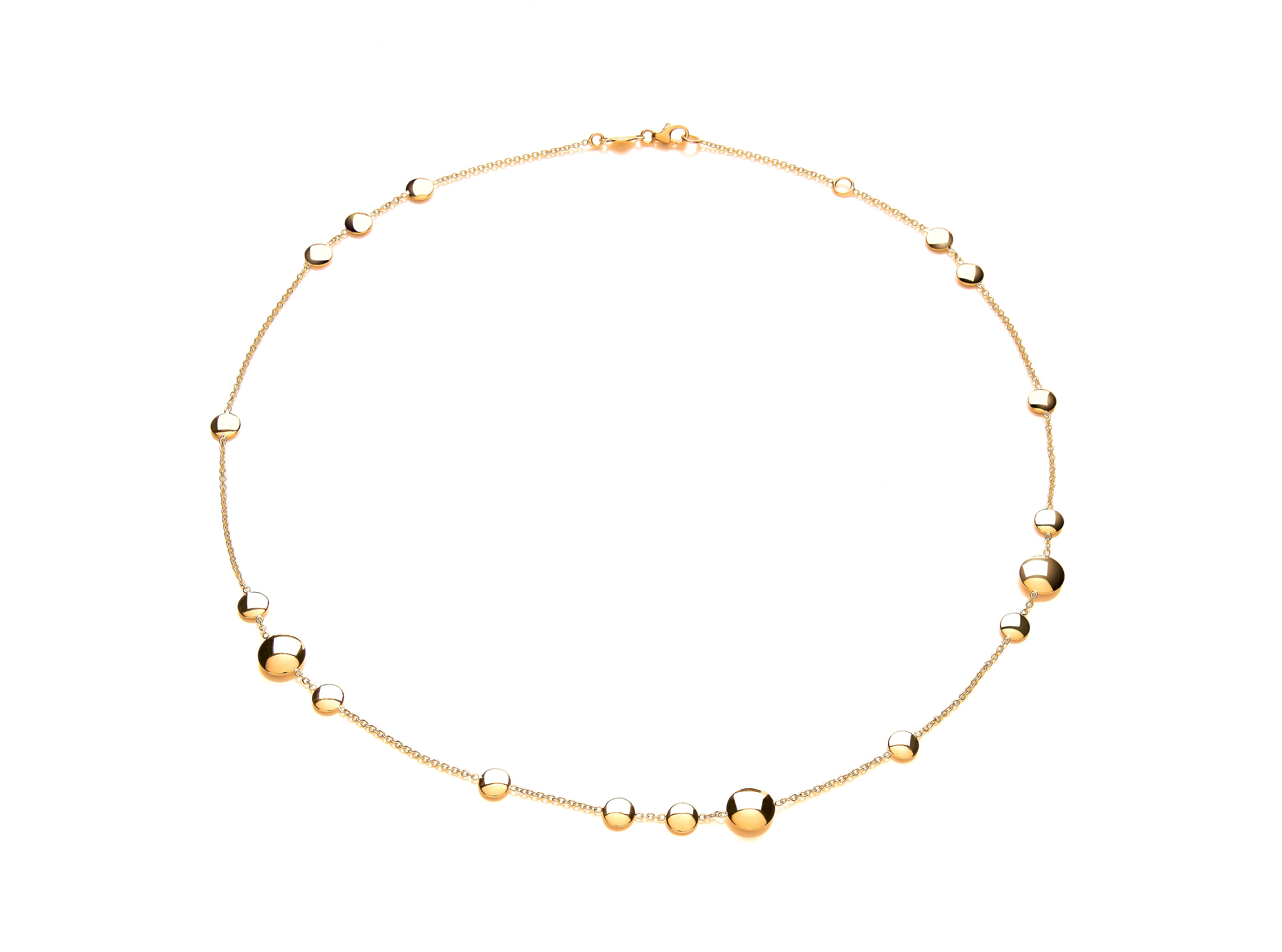 Yellow Gold Chain with Yellow Gold Polished Discs Necklet