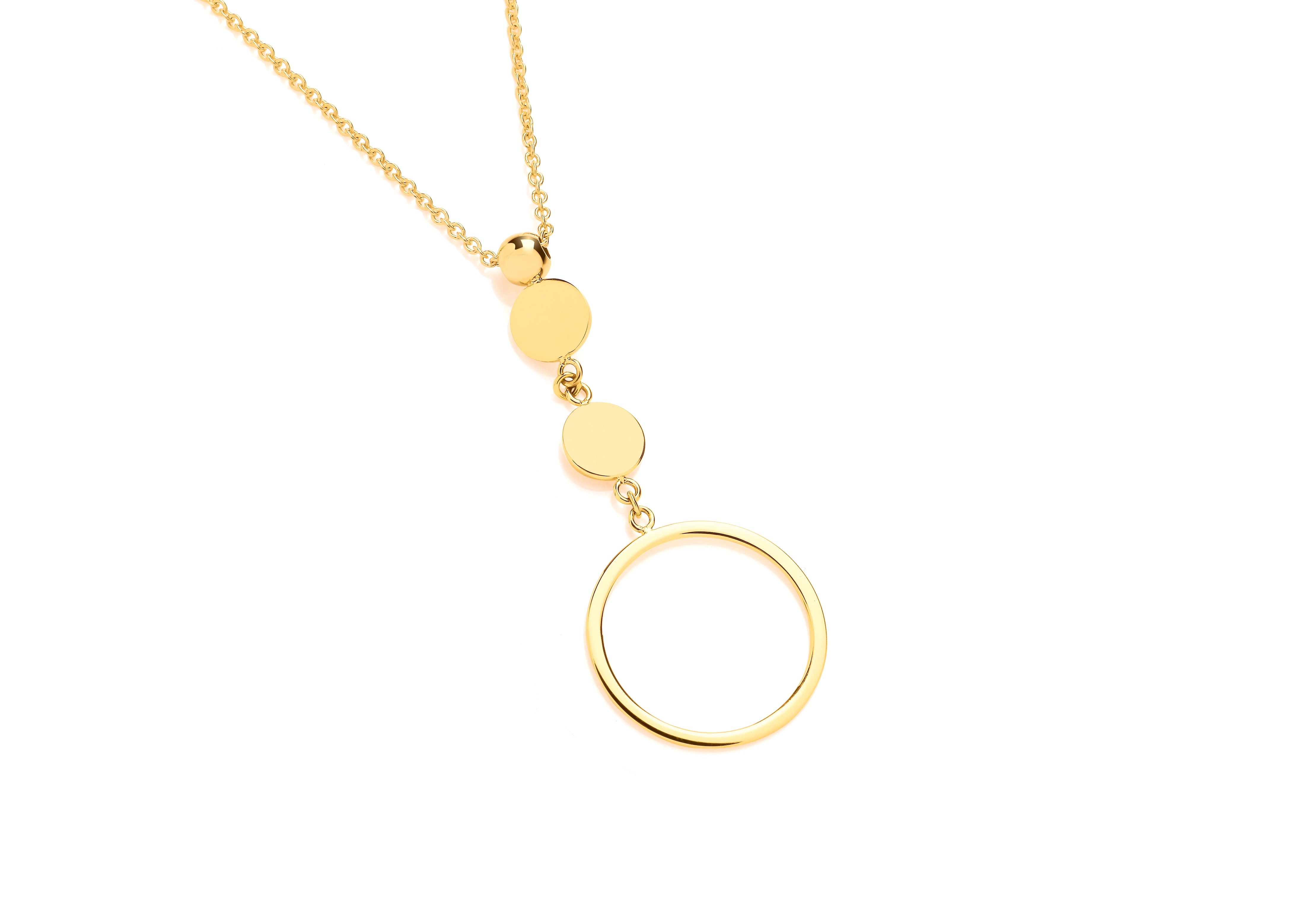 Yellow Gold Closed and Open Disc Necklet