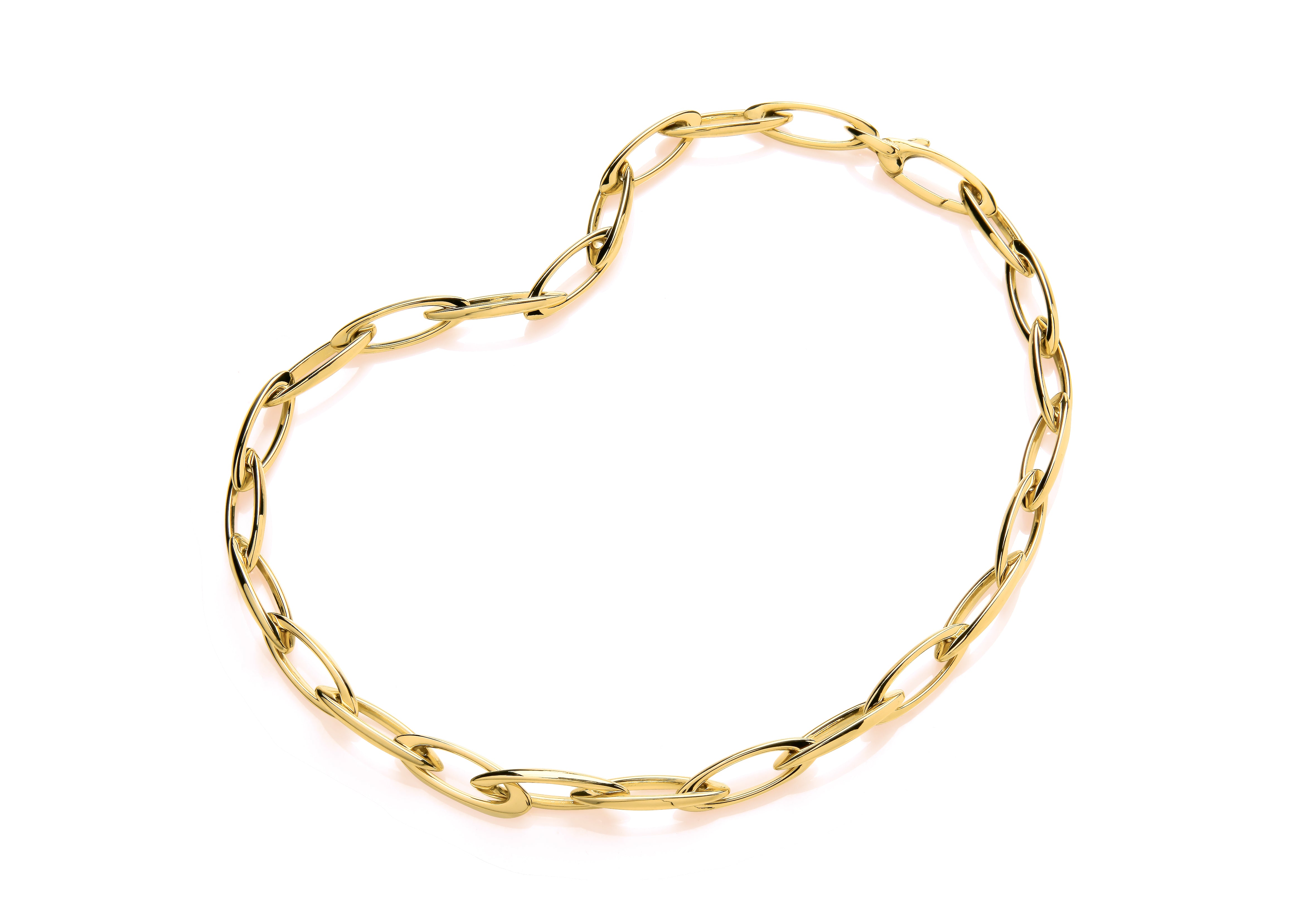 Yellow Gold Medium Open Oval Link Necklet