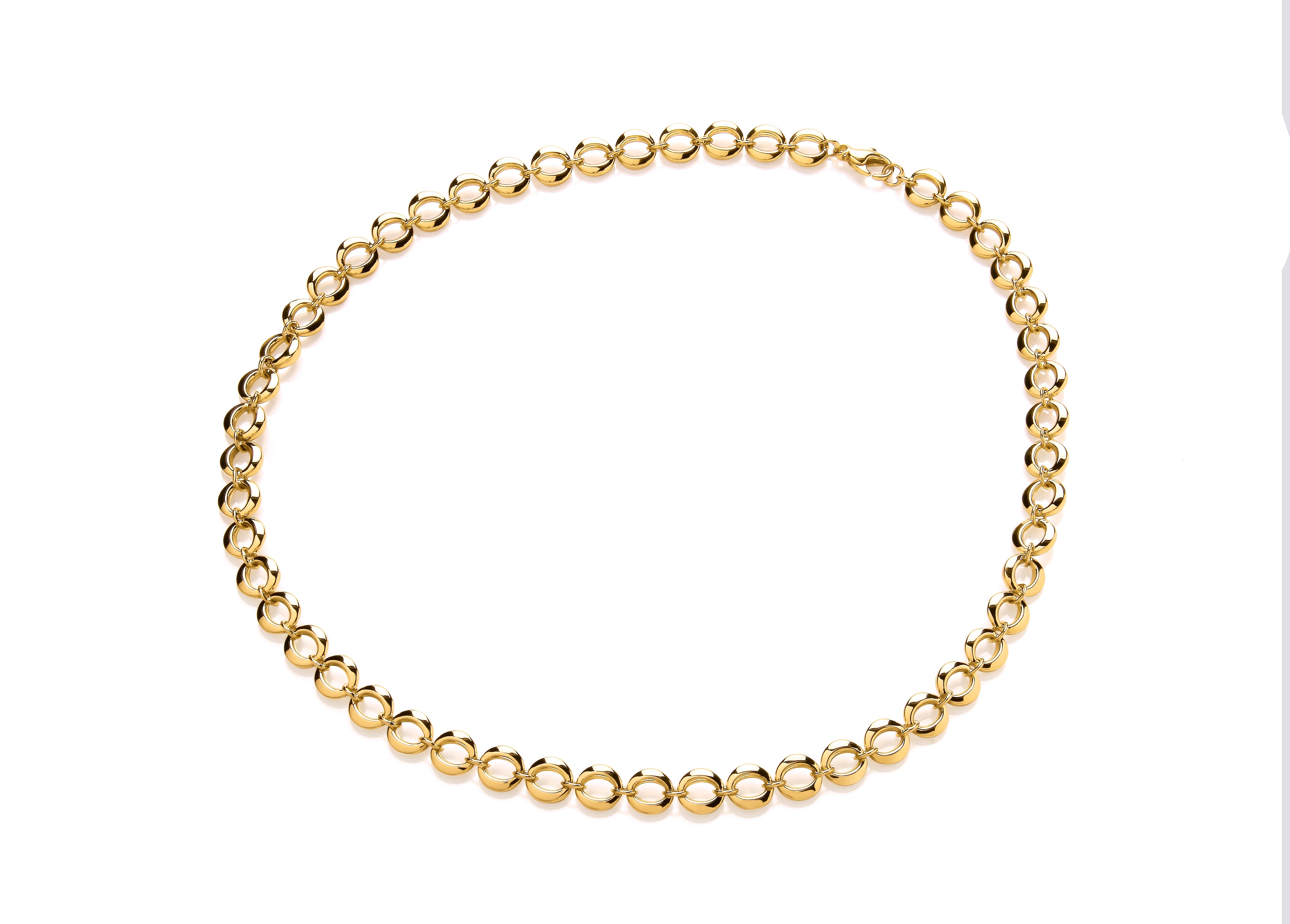 Yellow Gold Open Disc Necklet