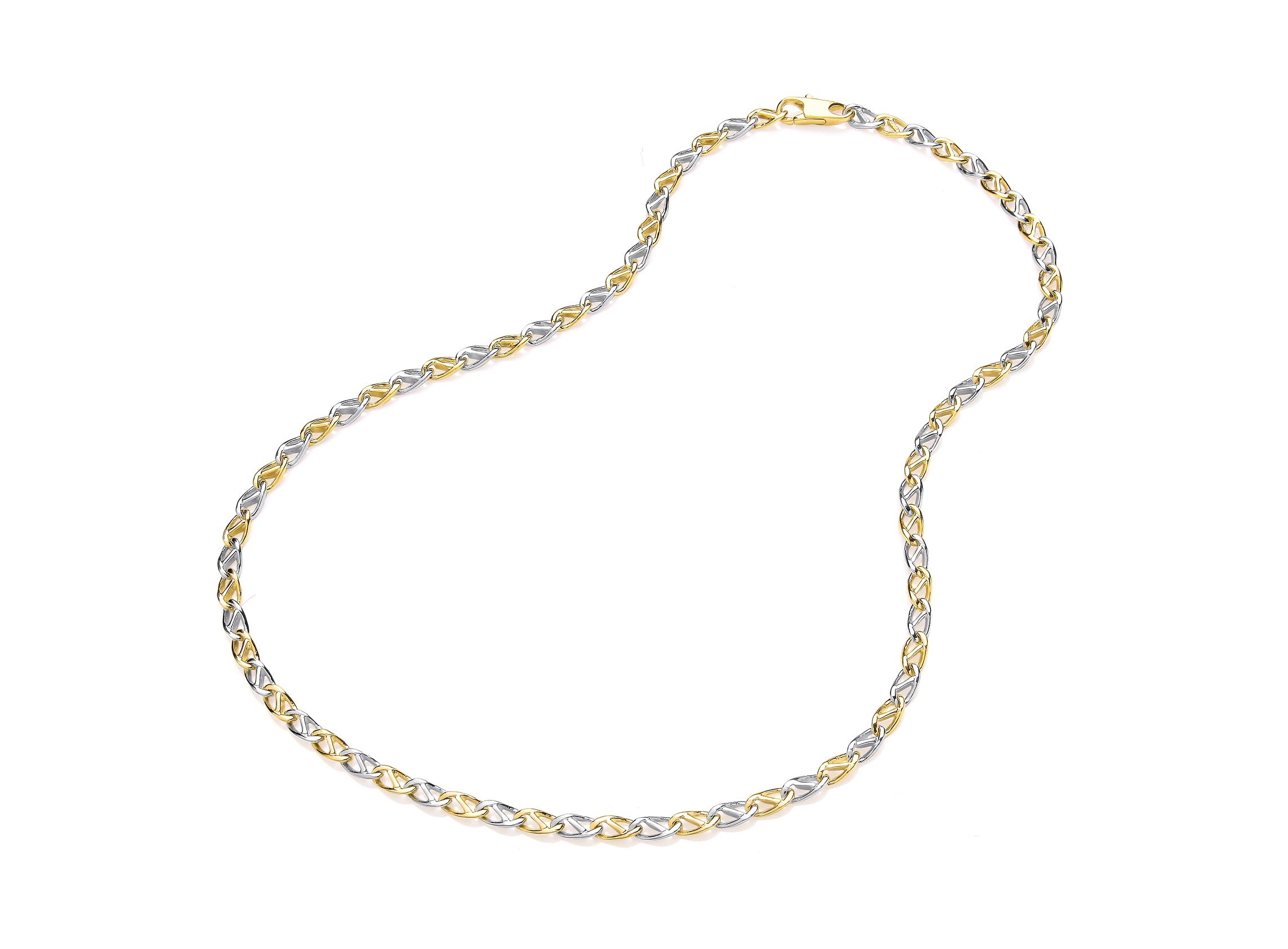 Two Colour Gold Infinity Link Necklet