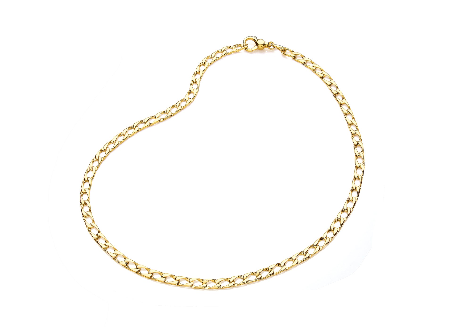 9ct Yellow Gold Open Square Curb Link Necklet