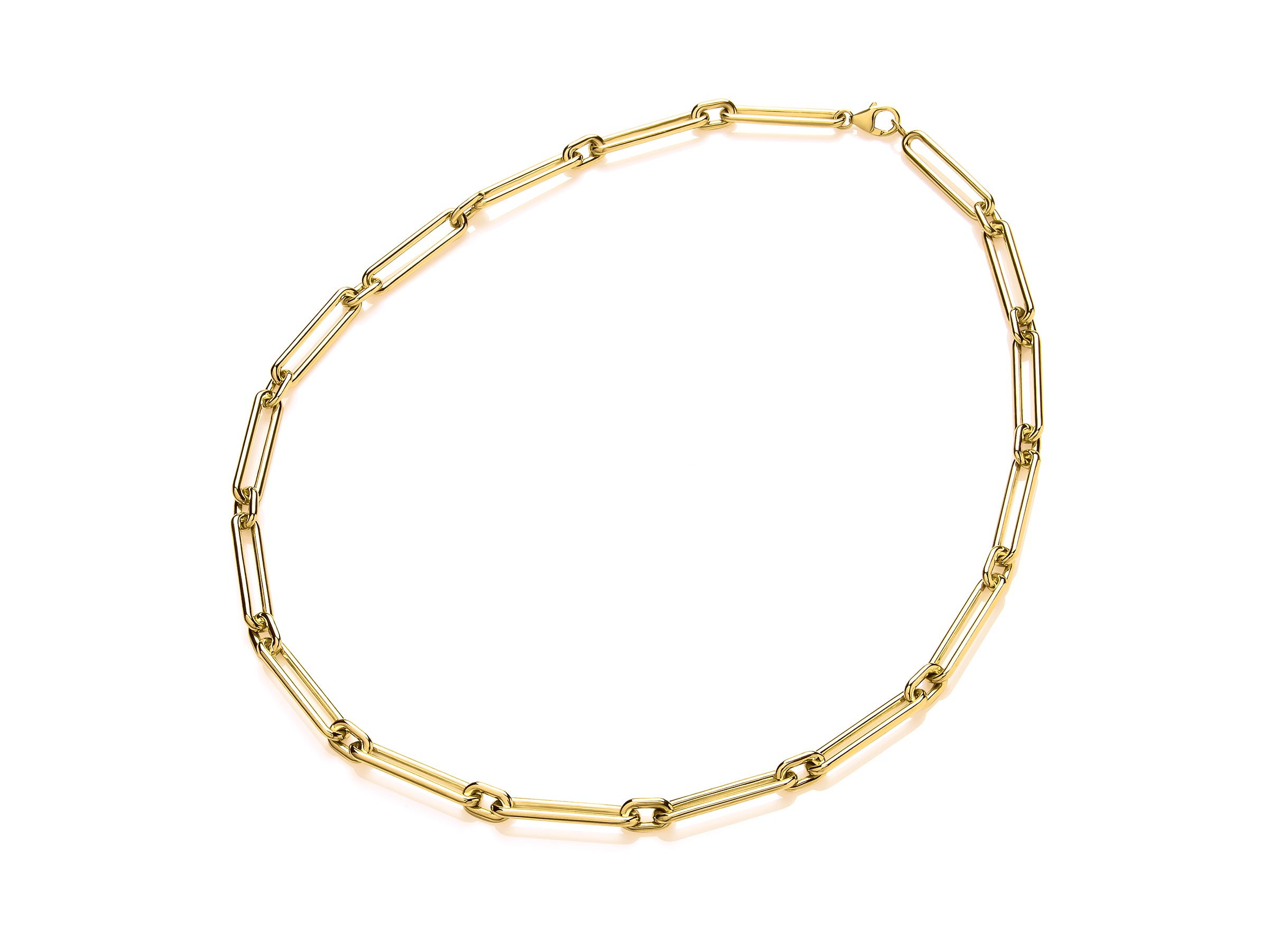 9ct Yellow Gold Open Large Oblong Link Necklet