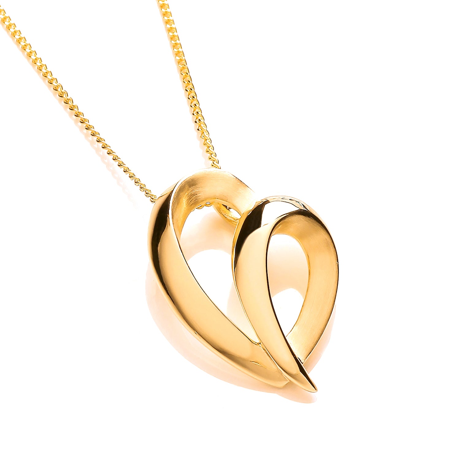 Yellow Gold  Fancy Heart Shape Pendant on Chain