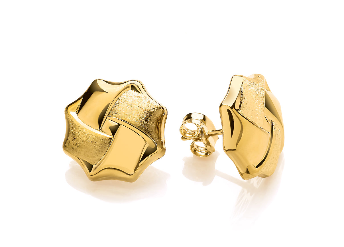 9ct Yellow Gold Rosette Stud Earrings