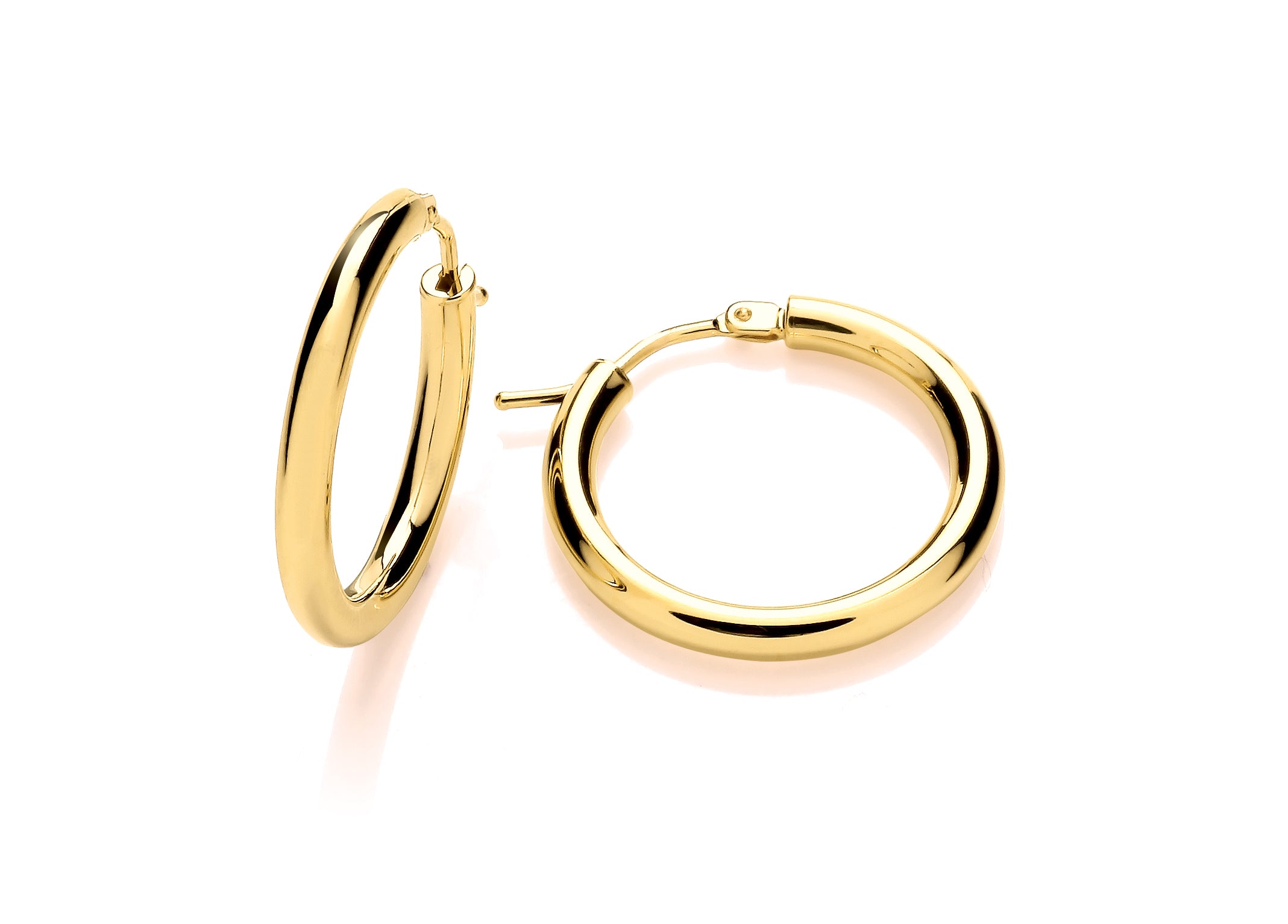 Yellow Gold Medium Tubular Hoop Earrings