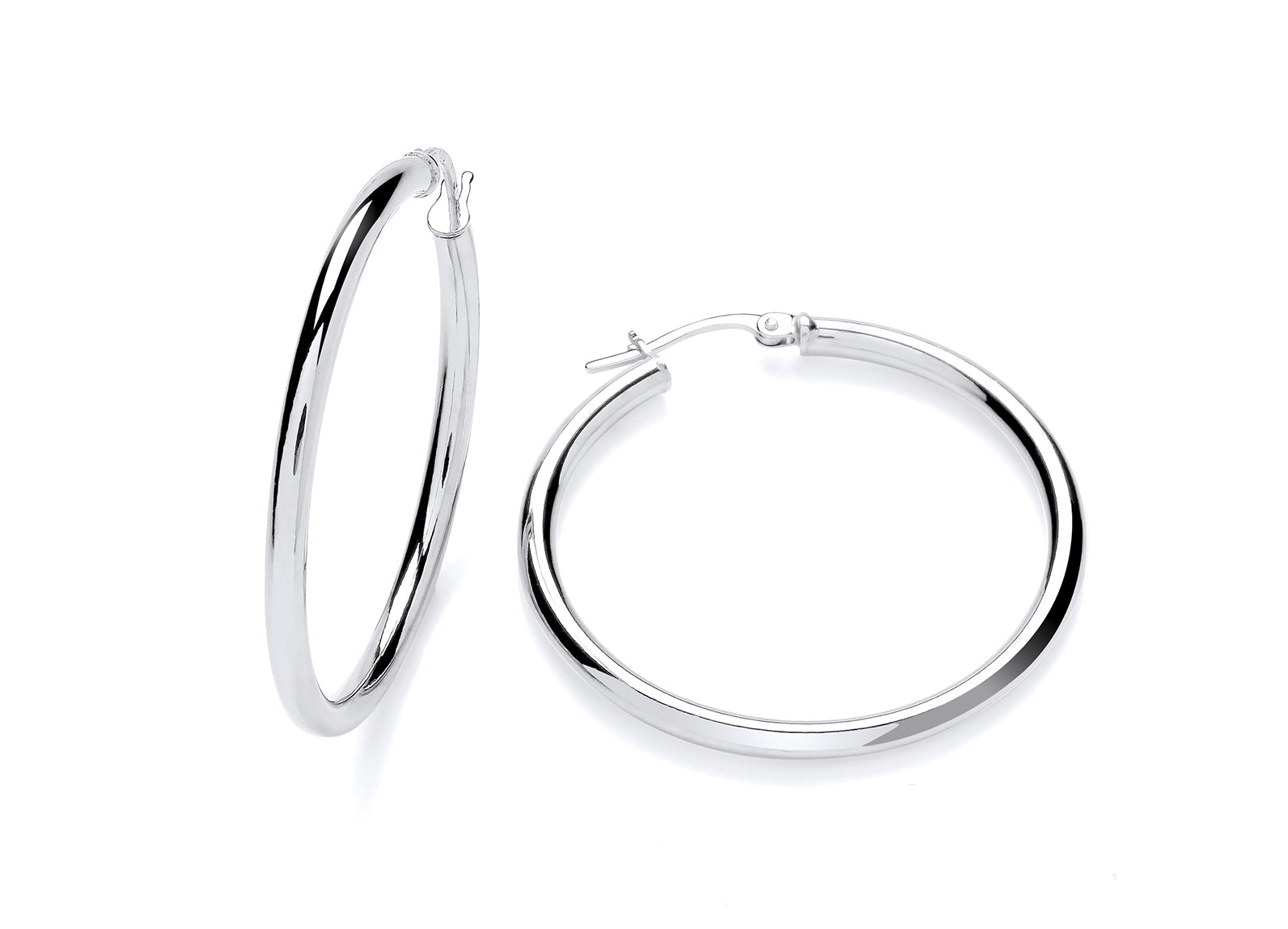 White Gold Hoop Earrings