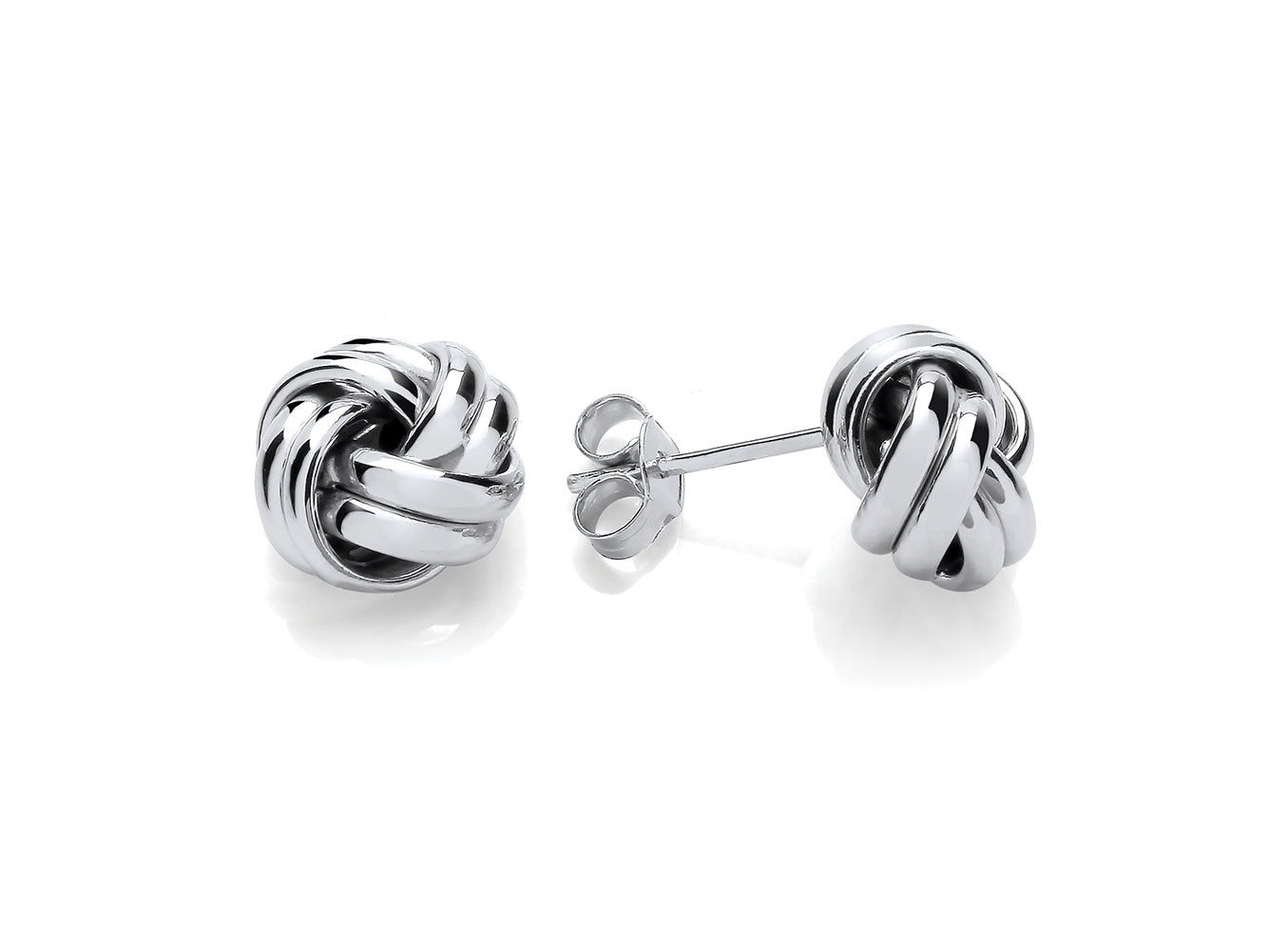 White Gold Strand Knot Earrings