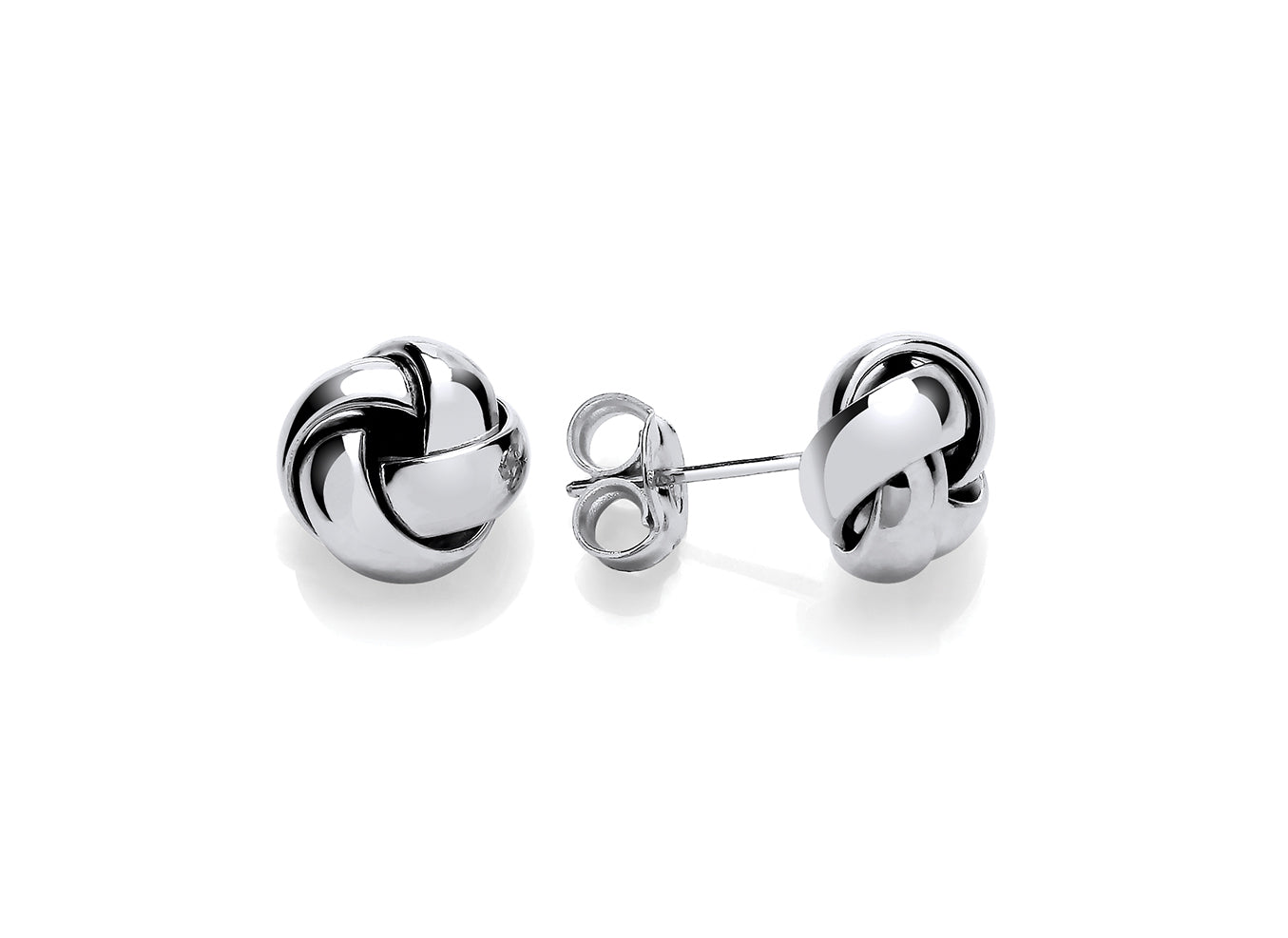 White Gold 4-Strand Knot Earrings