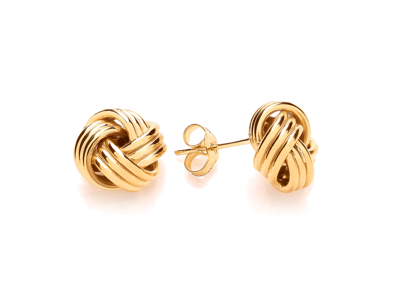 Yellow Gold Strand Knot Earrings