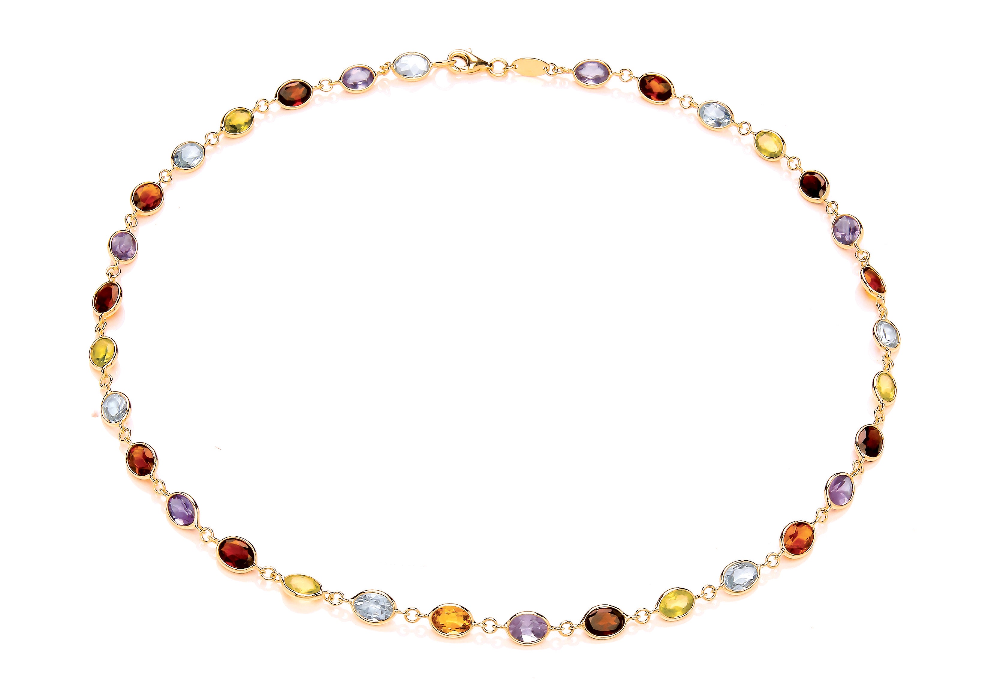 Yellow Gold Semi-Precious Multi Stone Set Necklet