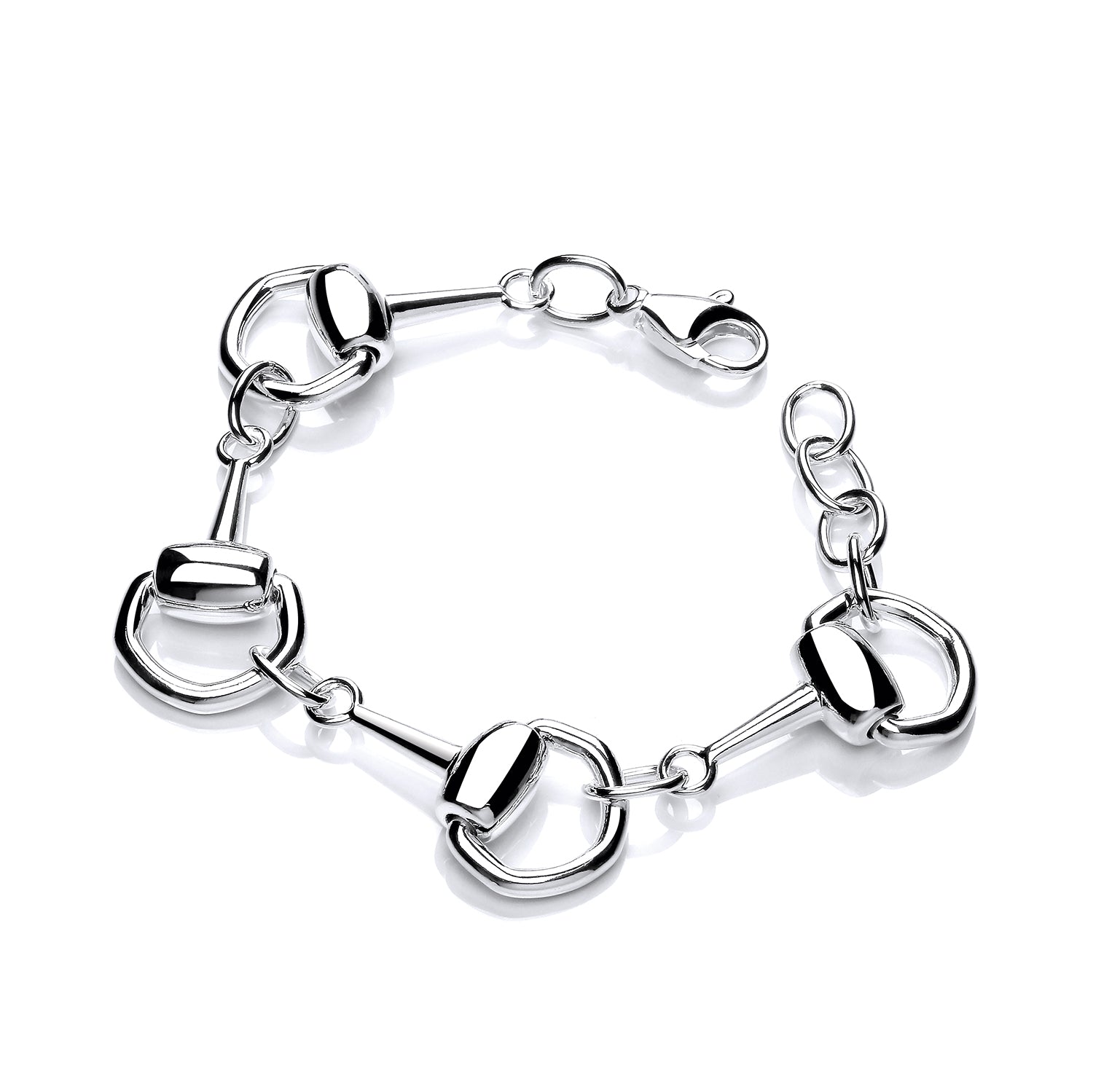 Silver Stirrup Link Bracelet