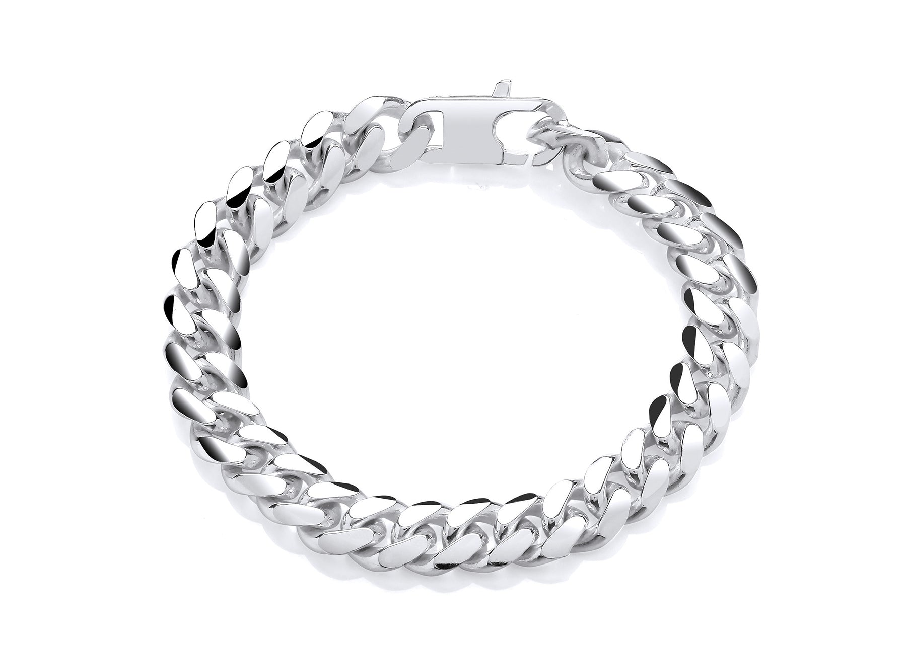 Silver Rounded Curb Bracelet