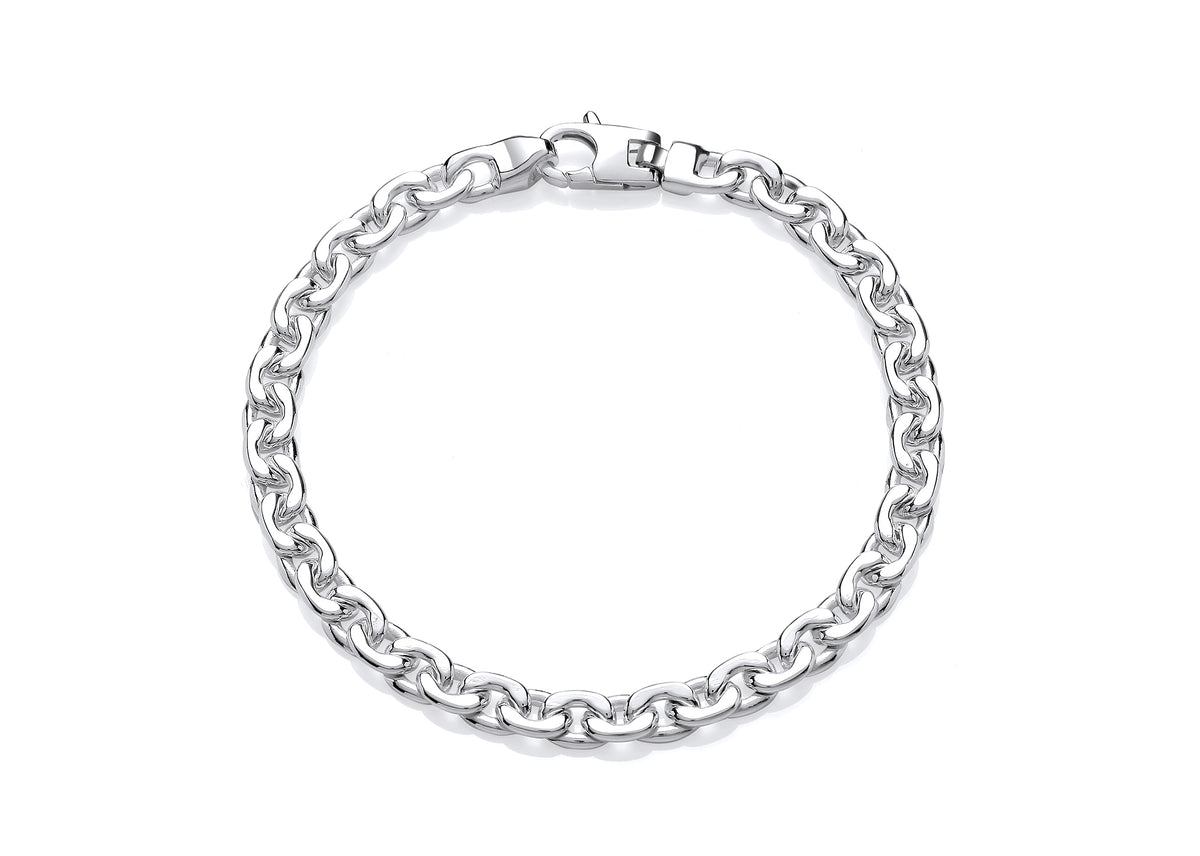 Silver Small Tight Oval Link Bracelet