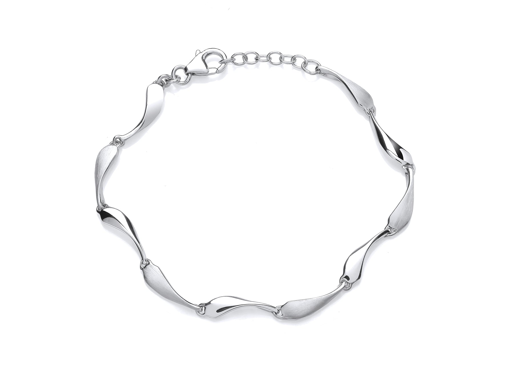 Silver Teardrop Link Bracelet