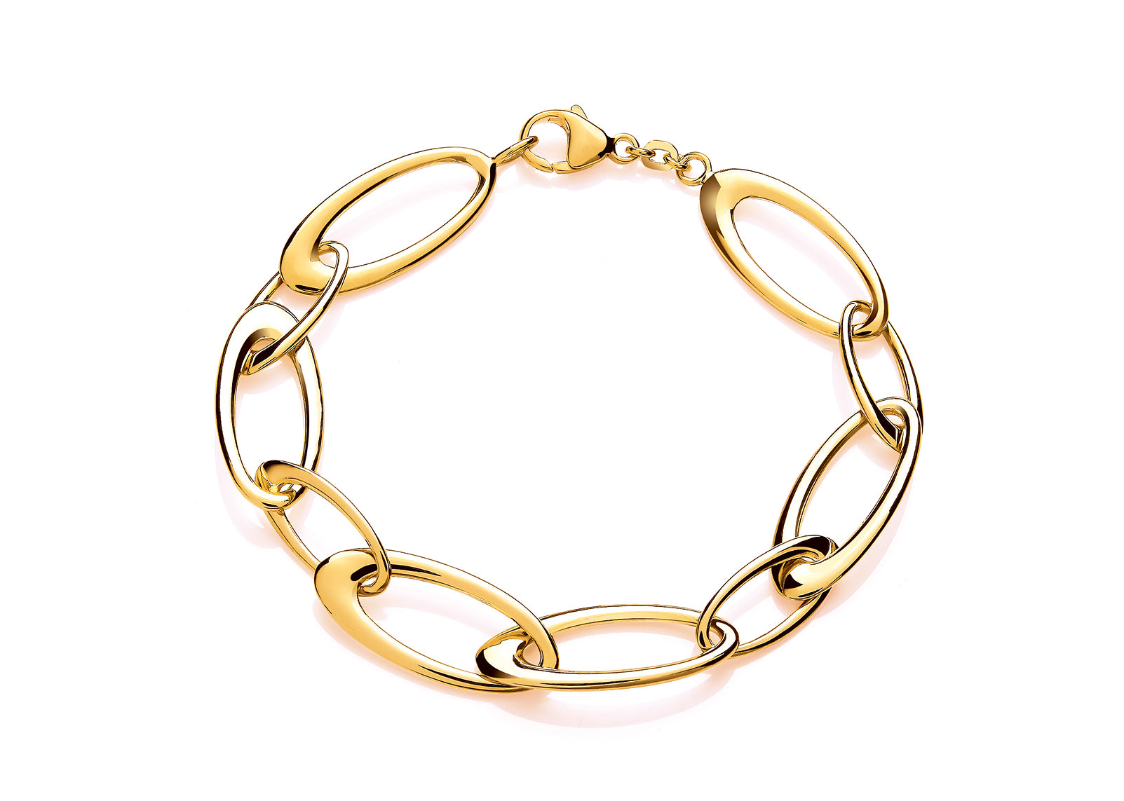 Silver Vermeille Open Oval Link Bracelet